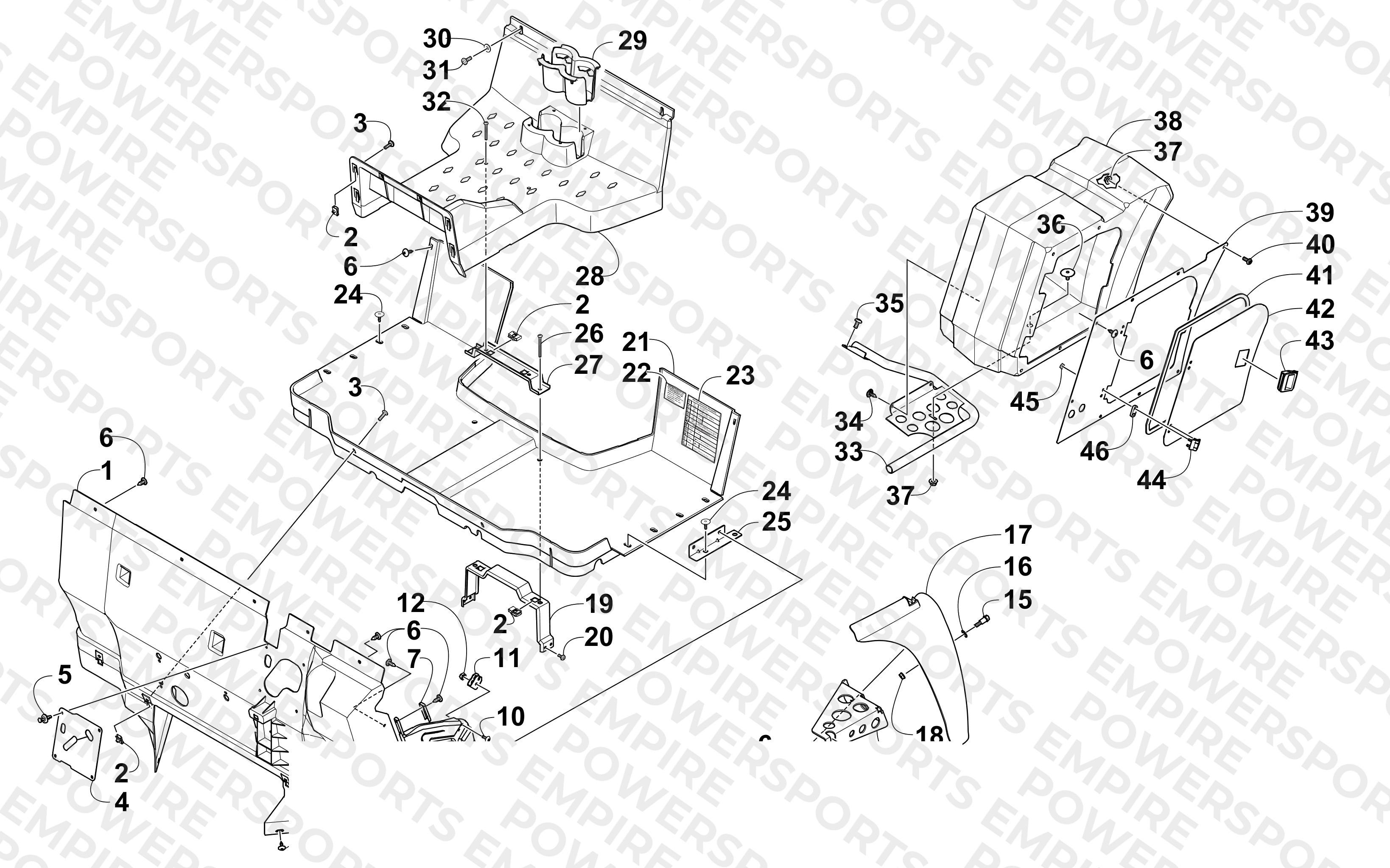 CONSOLE, FLOOR PANEL & STORAGE BOX ASSEMBLY