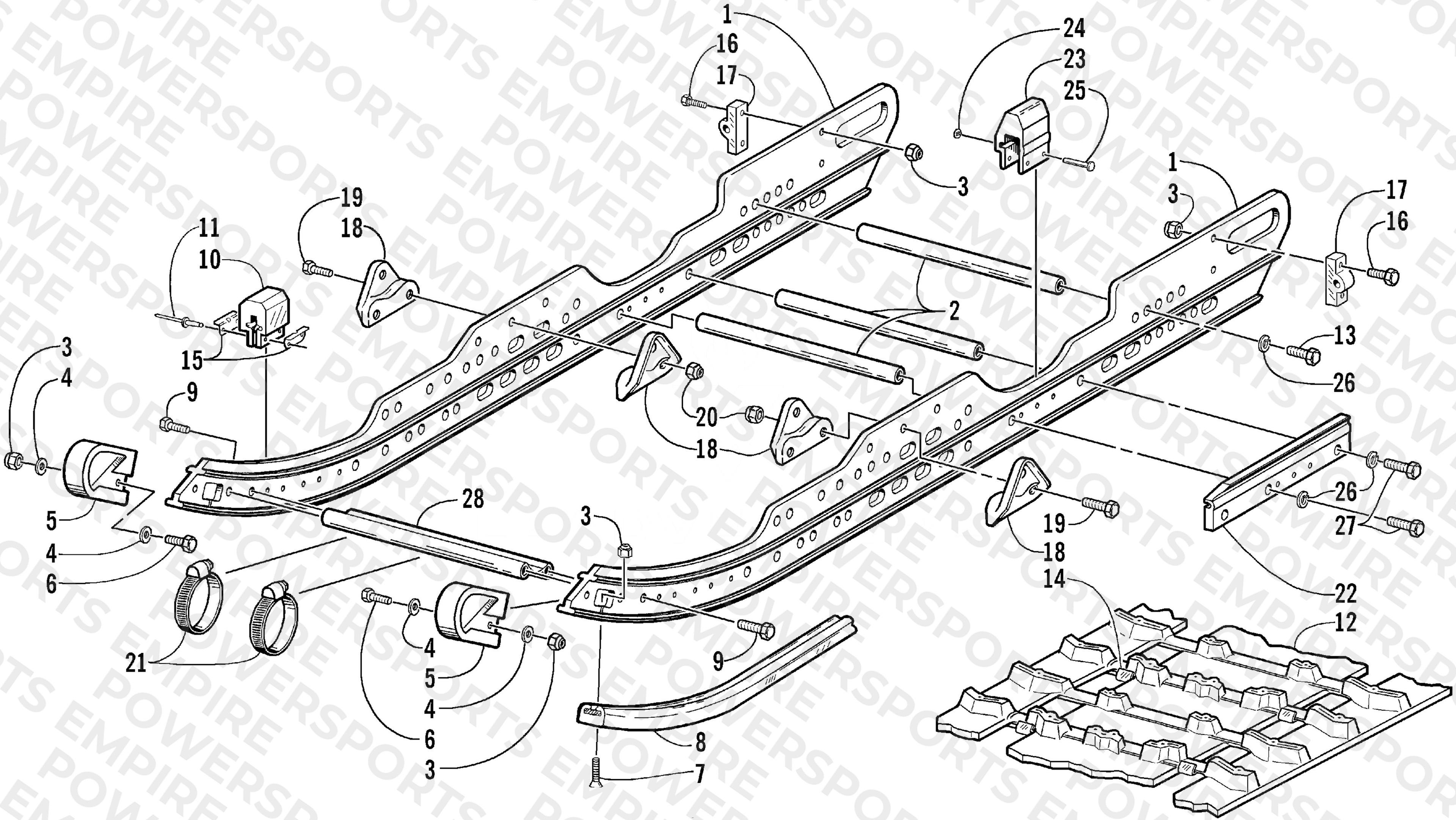 SLIDE RAIL AND TRACK ASSEMBLY