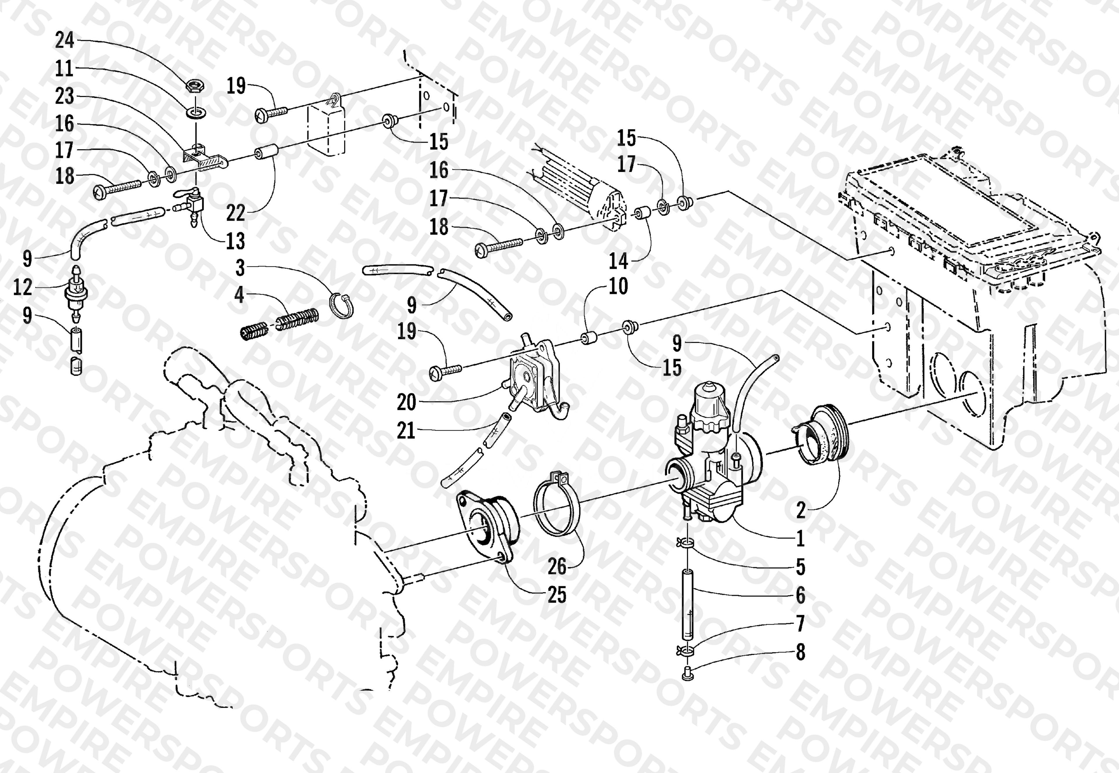 CARBURETOR AND FUEL PUMP ASSEMBLY