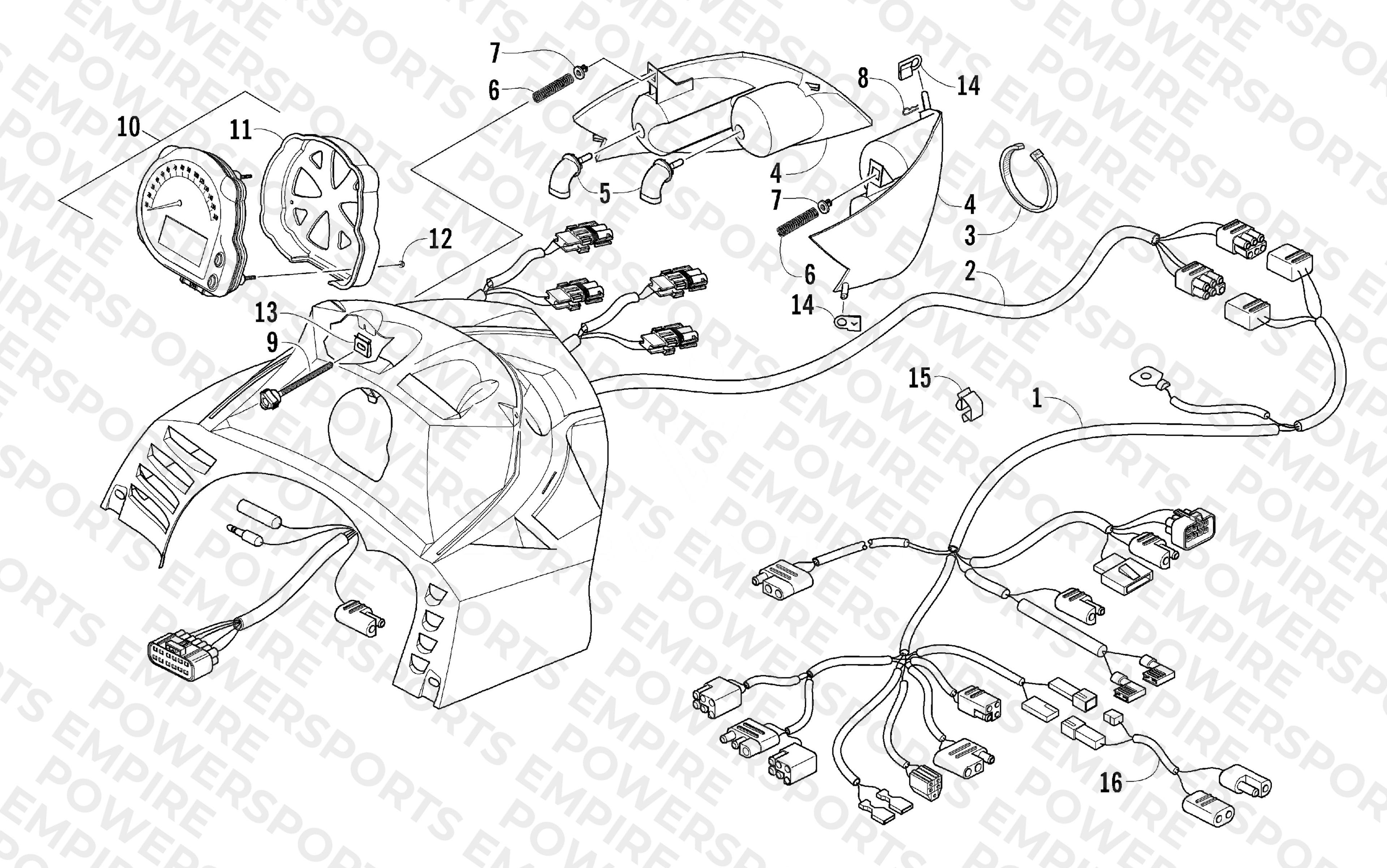 HEADLIGHT, INSTRUMENTS, AND WIRING ASSEMBLIES