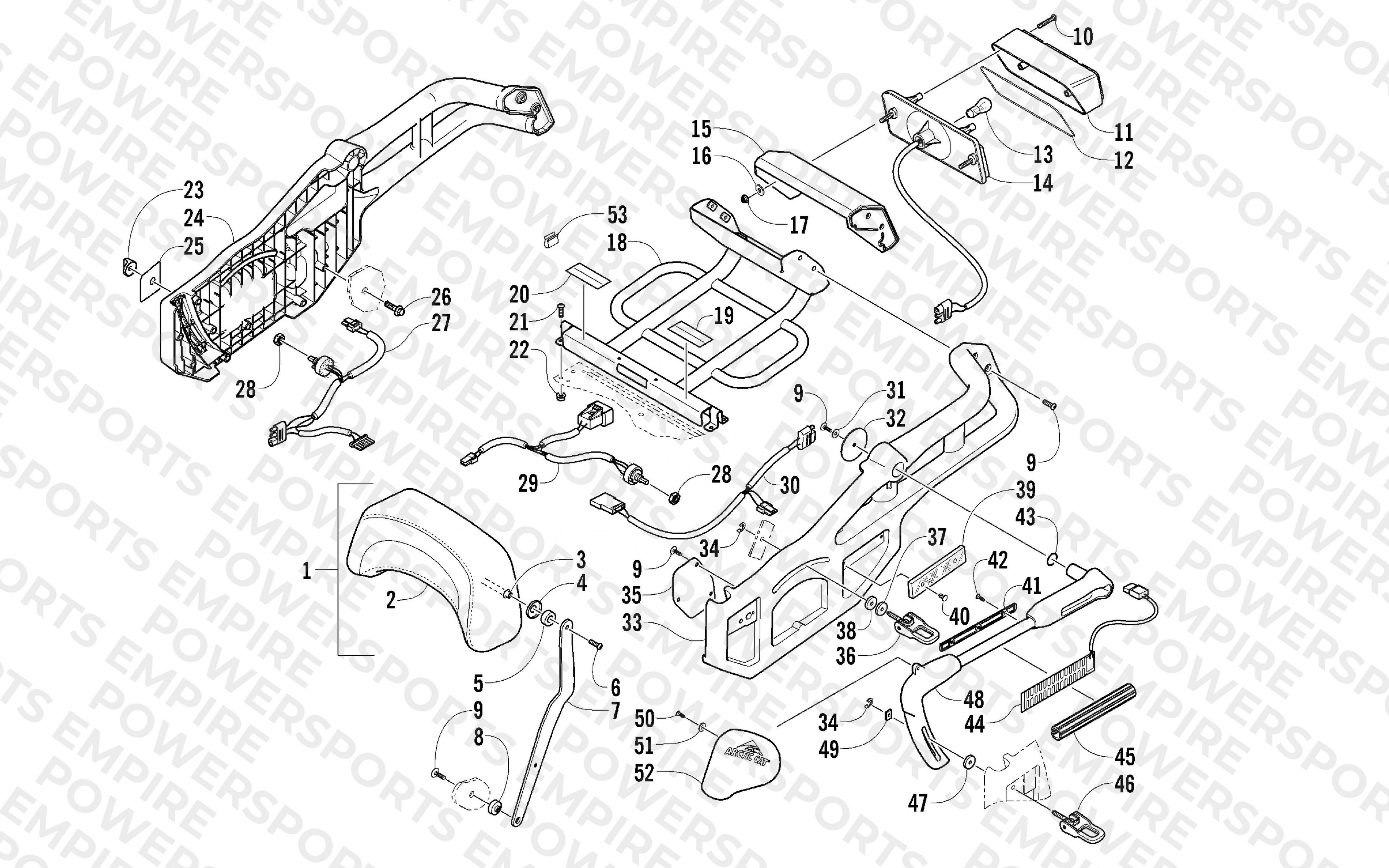 BACKREST, RACK, AND TAILLIGHT ASSEMBLY