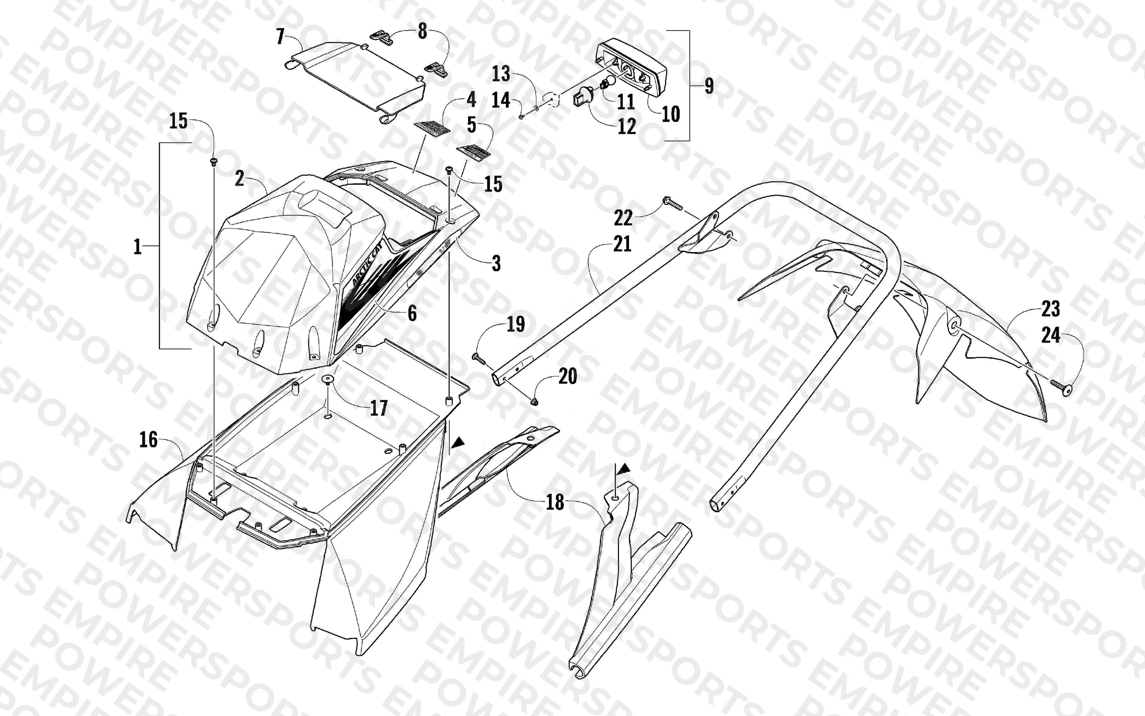 REAR BUMPER, STORAGE BOX, AND TAILLIGHT ASSEMBLY