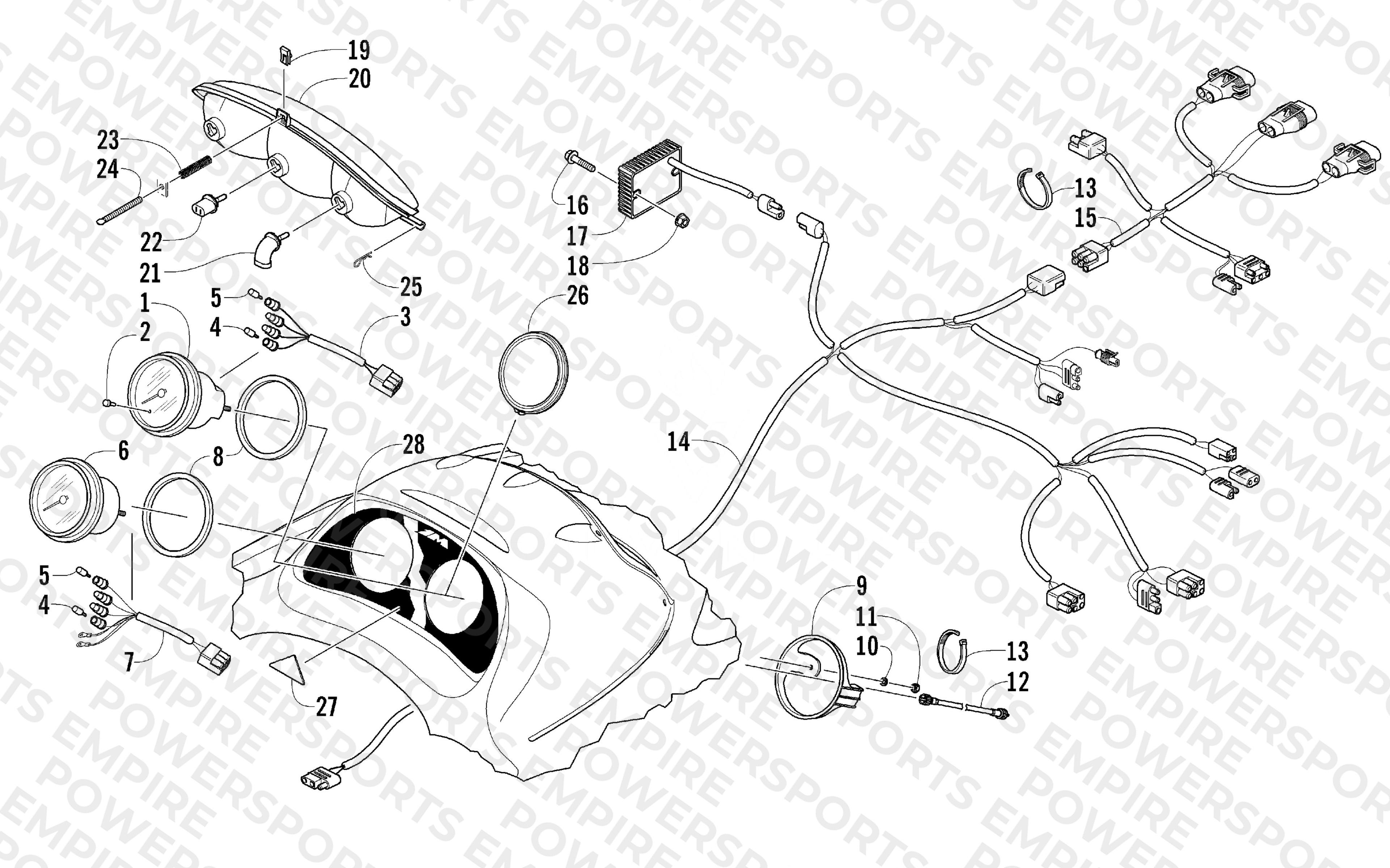 HEADLIGHT, INSTRUMENTS, AND WIRING ASSEMBLIES