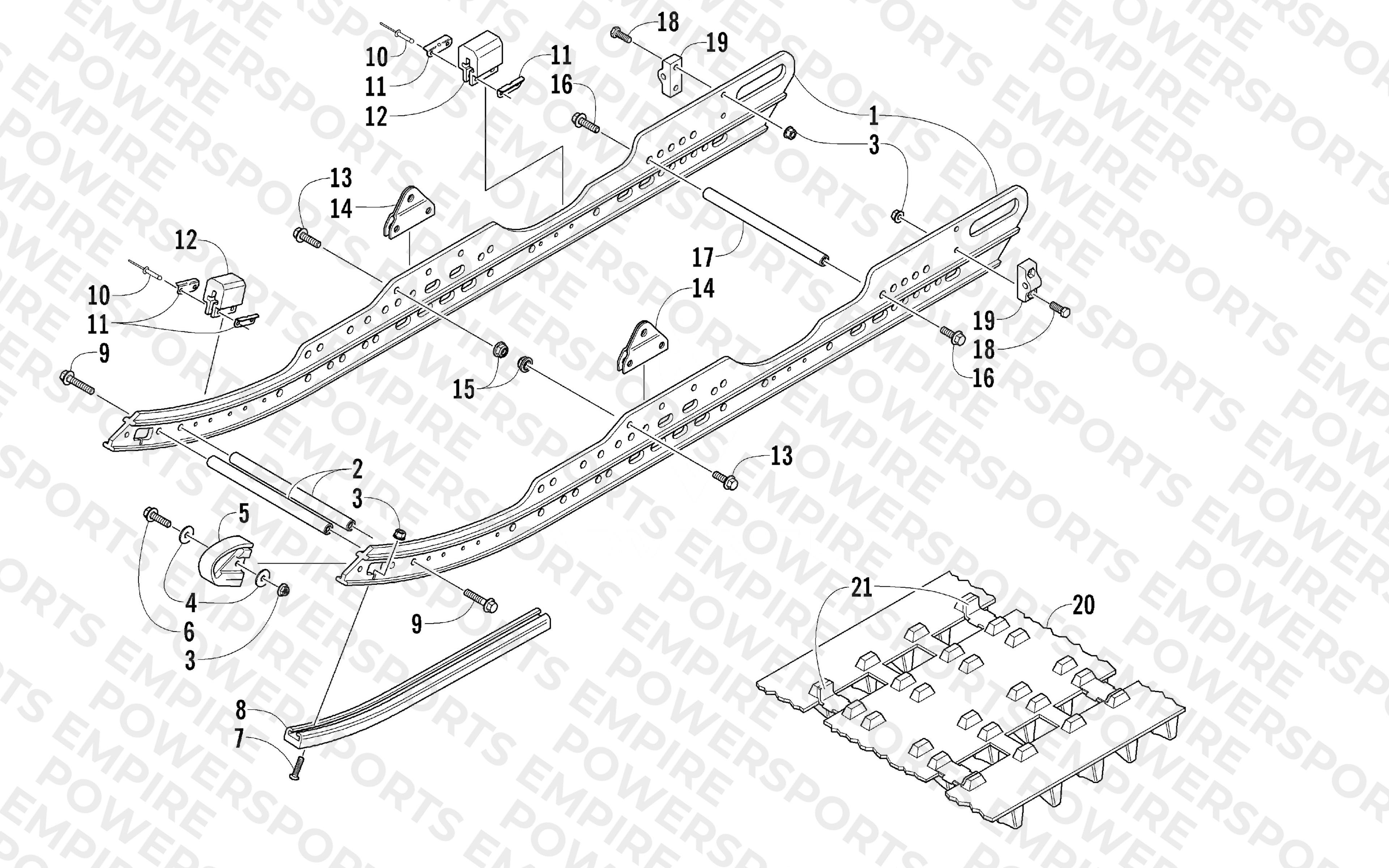 SLIDE RAIL AND TRACK ASSEMBLY