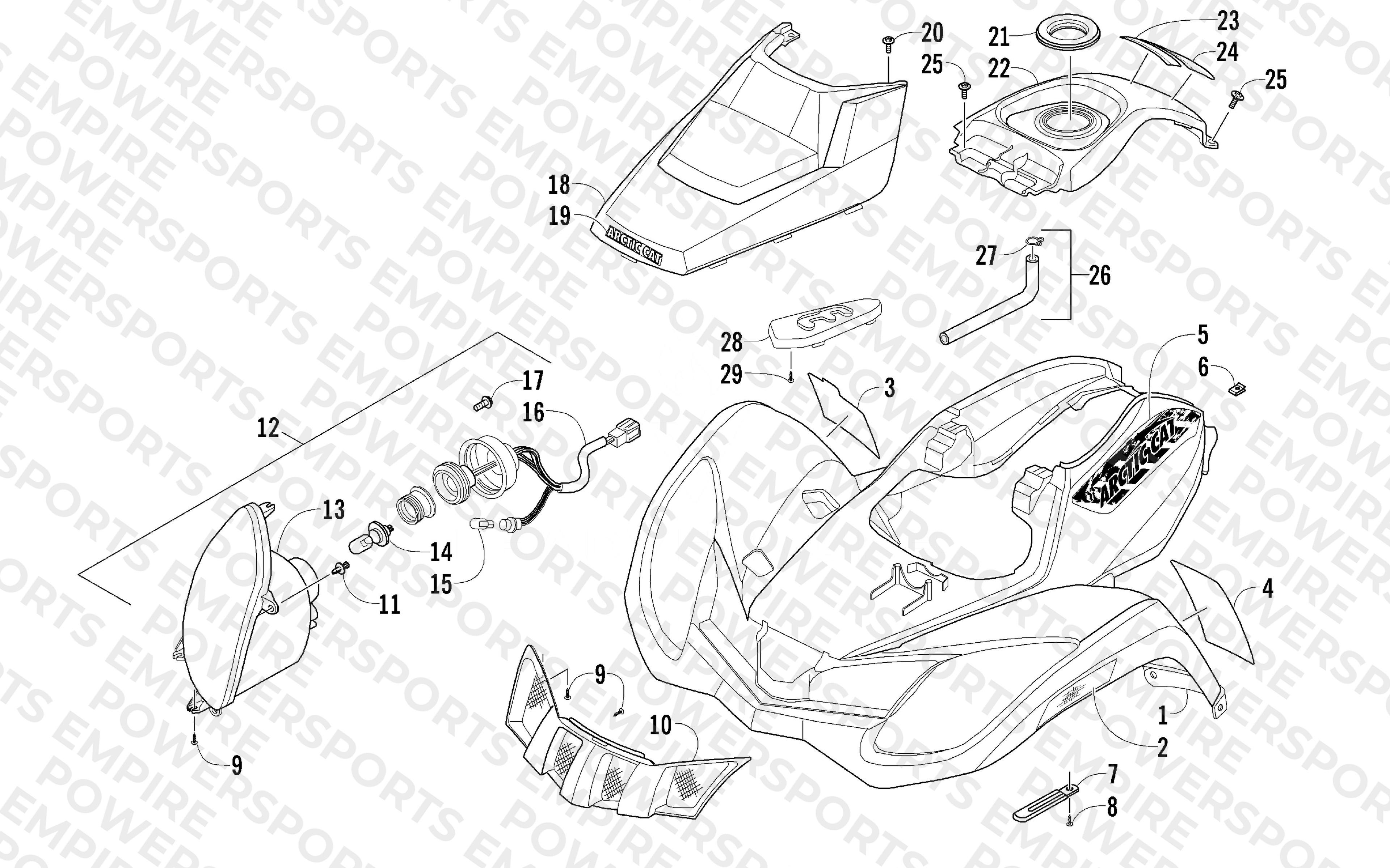 FRONT BODY AND HEADLIGHT ASSEMBLY