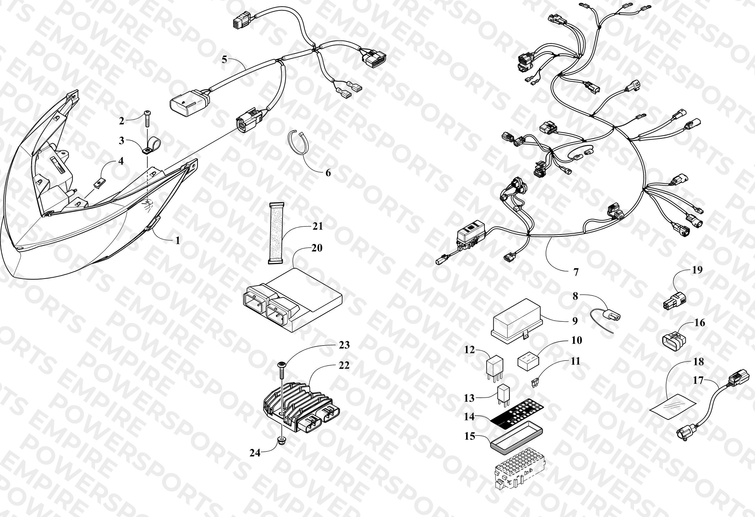 HEADLIGHT AND WIRING ASSEMBLIES