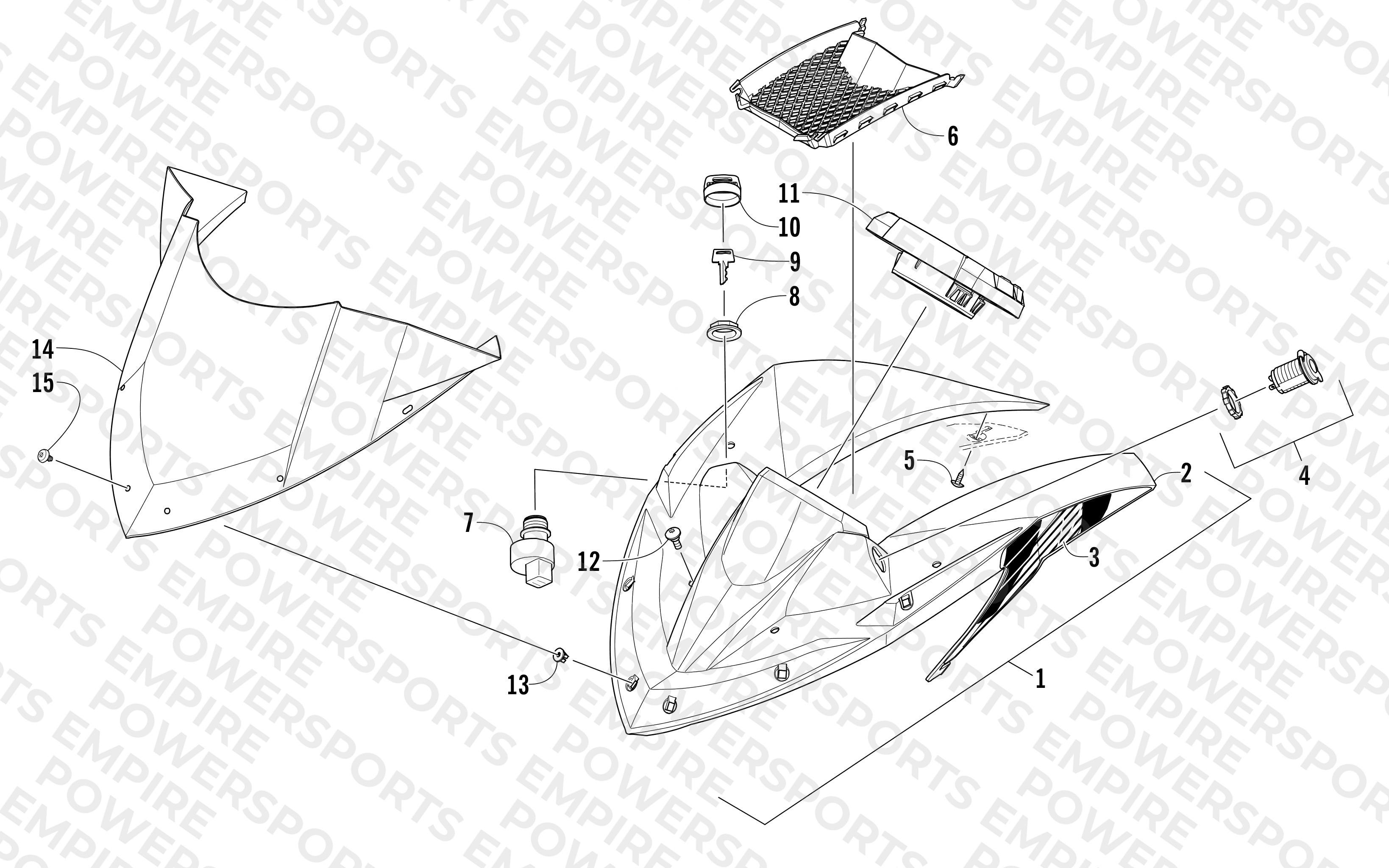 WINDSHIELD AND INSTRUMENTS ASSEMBLIES