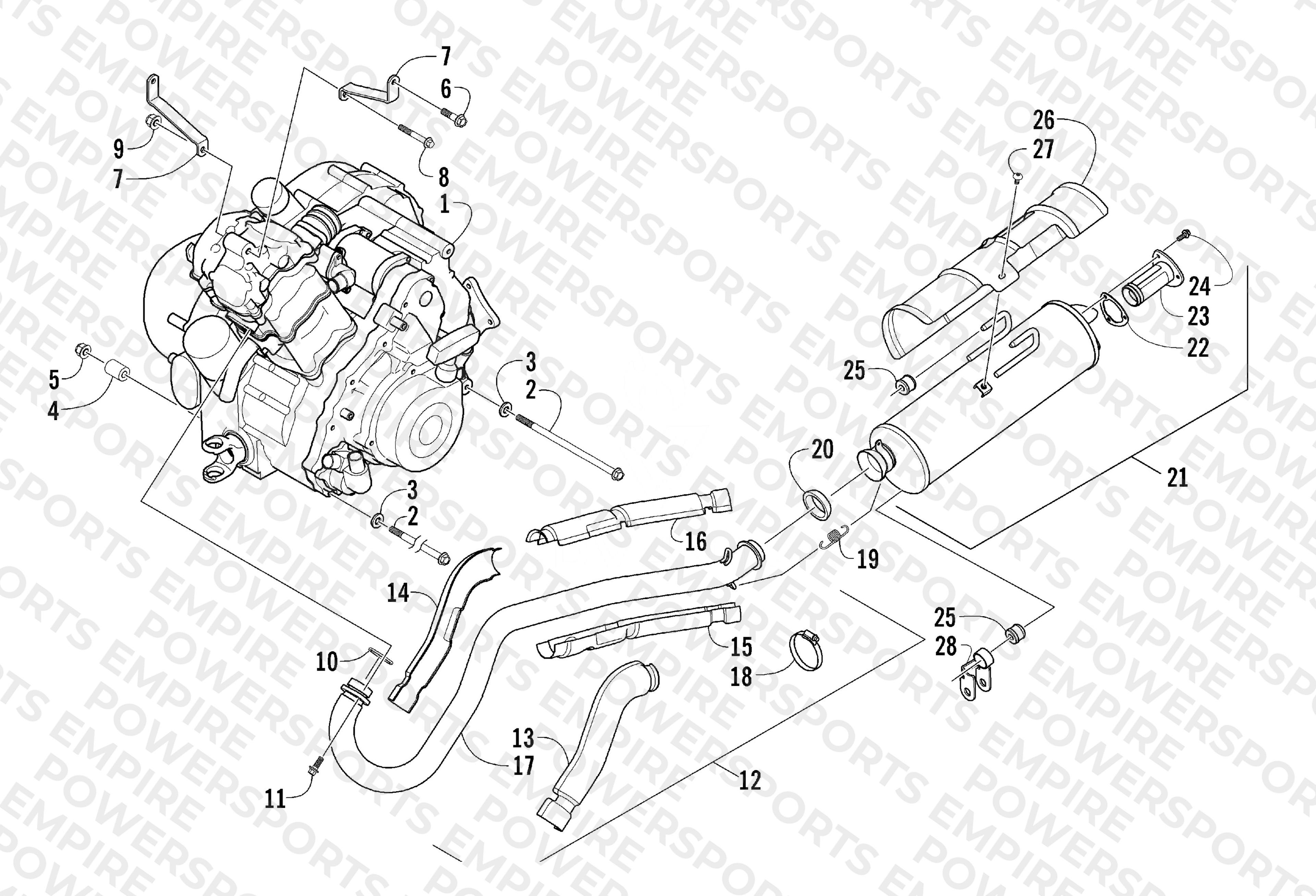 ENGINE AND EXHAUST