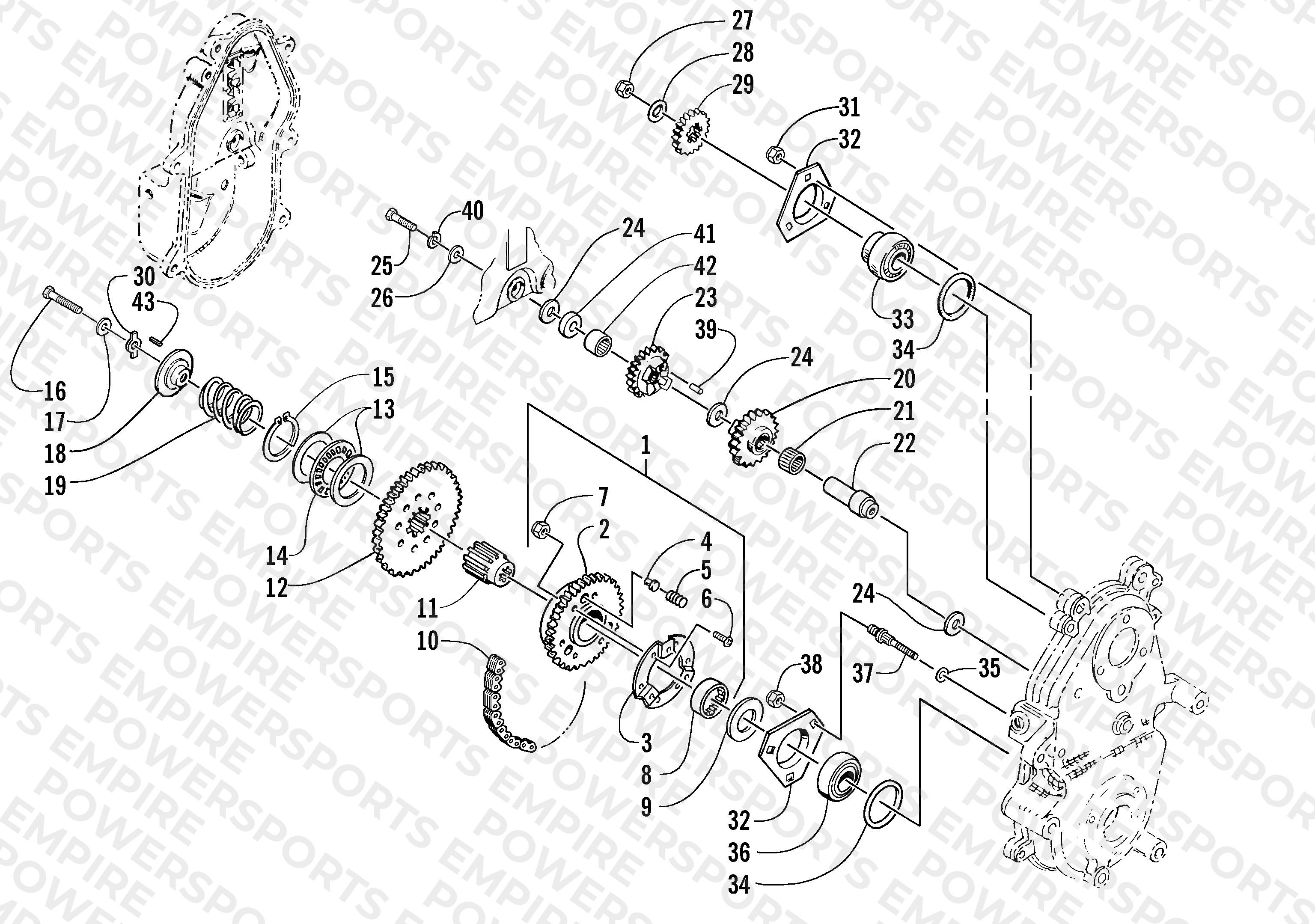 DRIVE/REVERSE DROPCASE ASSEMBLY
