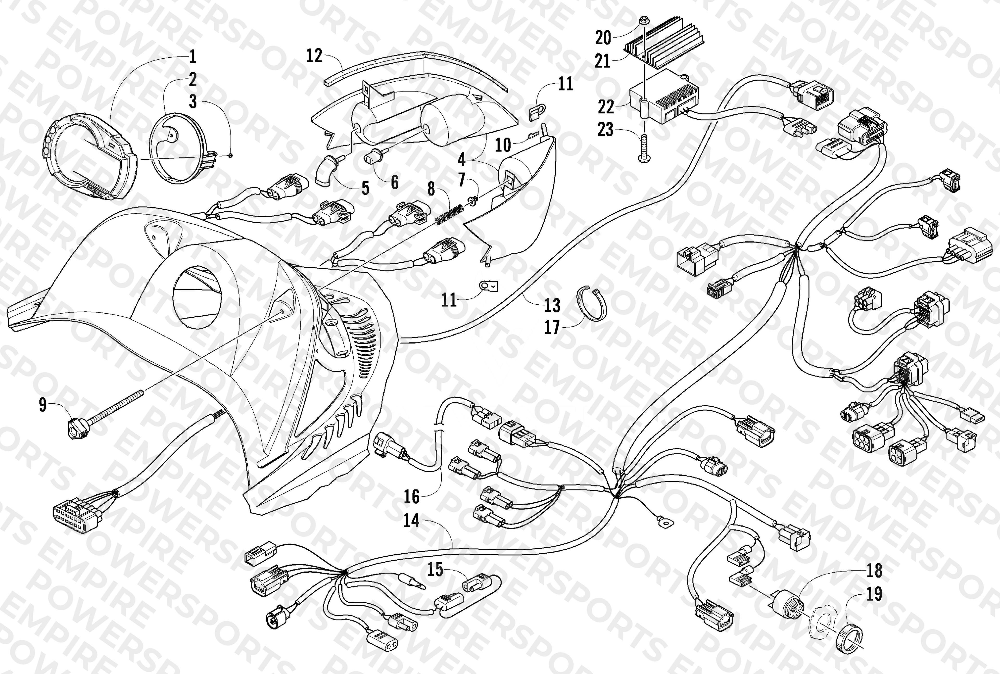 HEADLIGHT, INSTRUMENTS, AND WIRING ASSEMBLIES