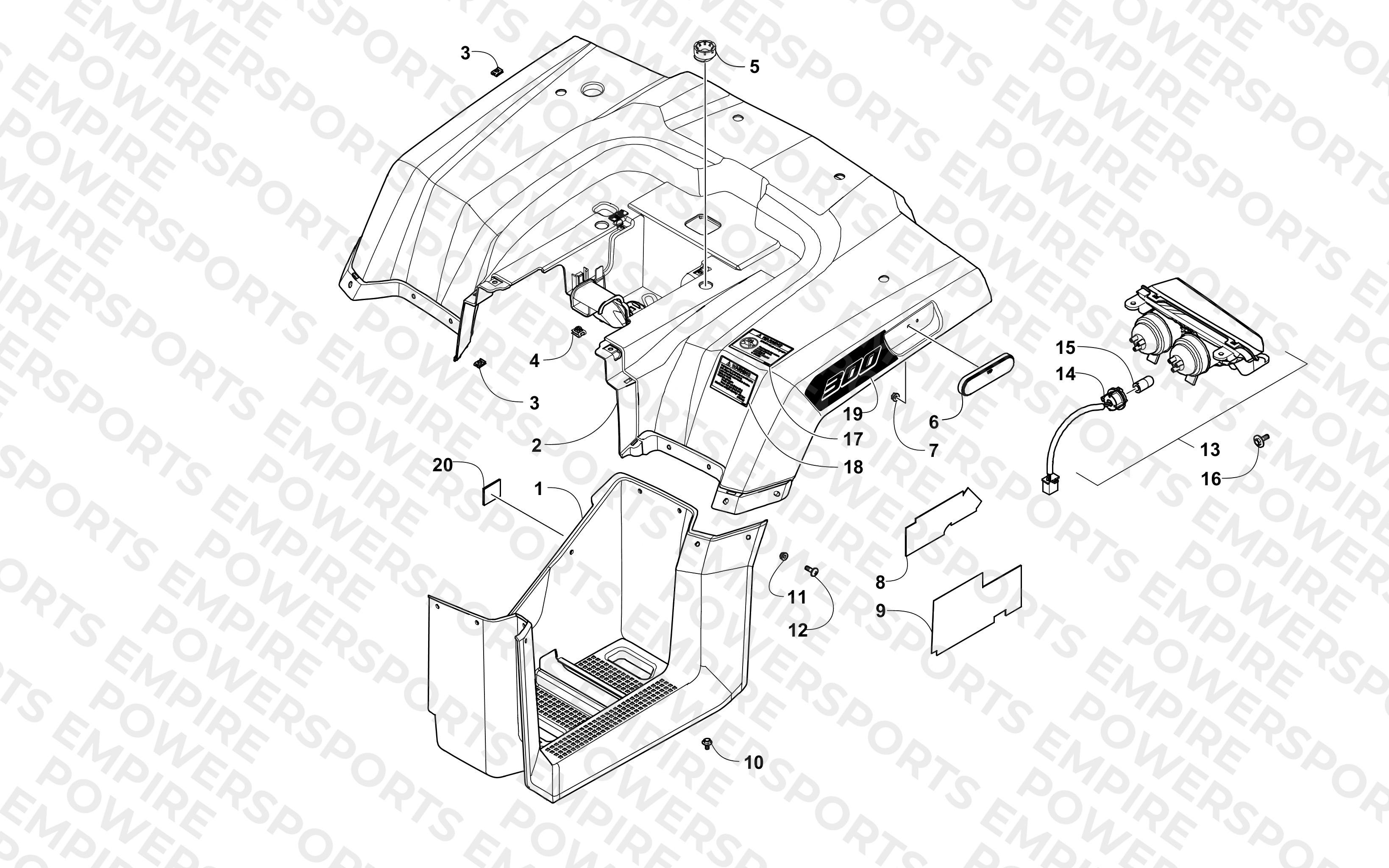 REAR BODY AND TAILLIGHT ASSEMBLY