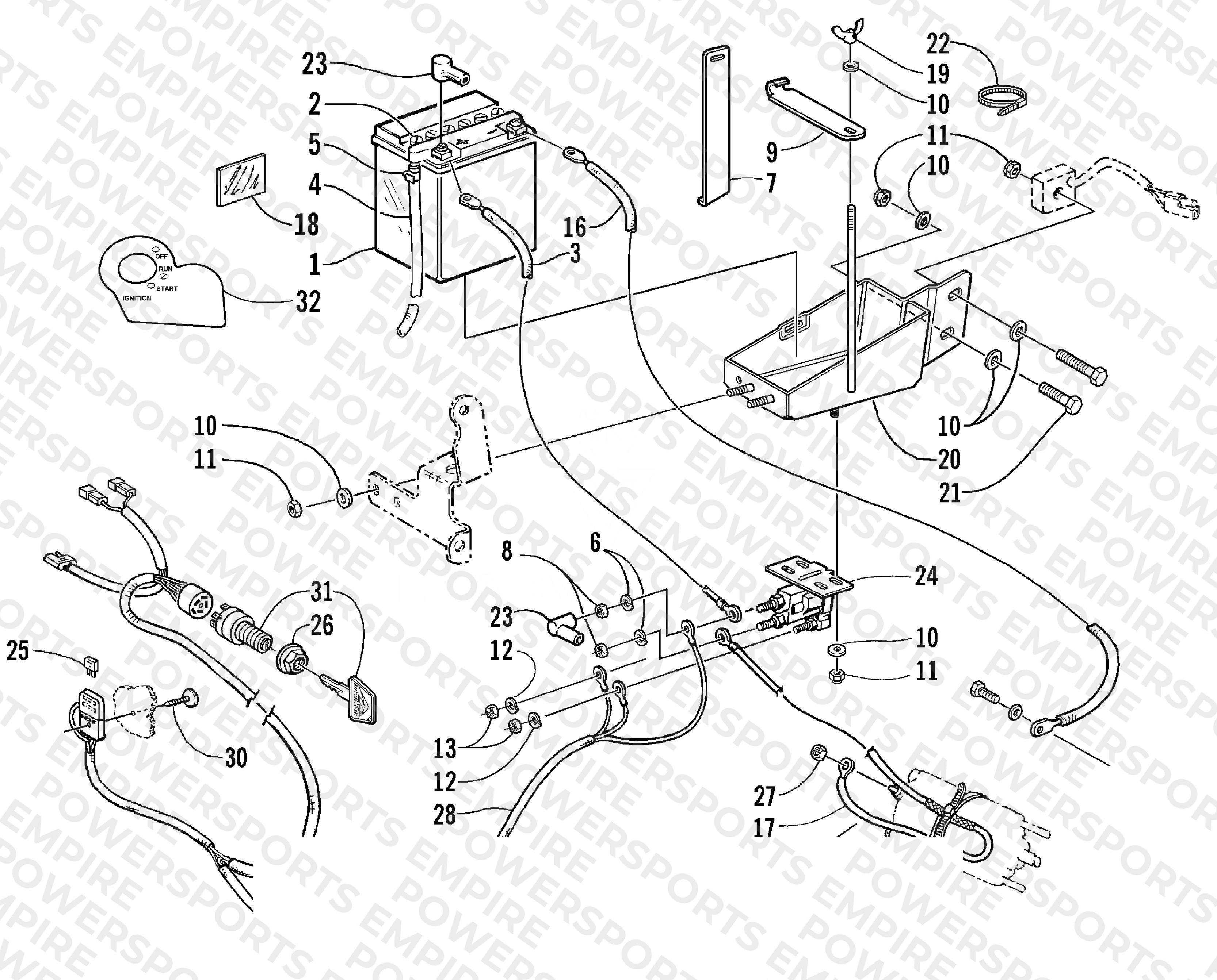 BATTERY, SOLENOID, AND CABLES (OPTIONAL)