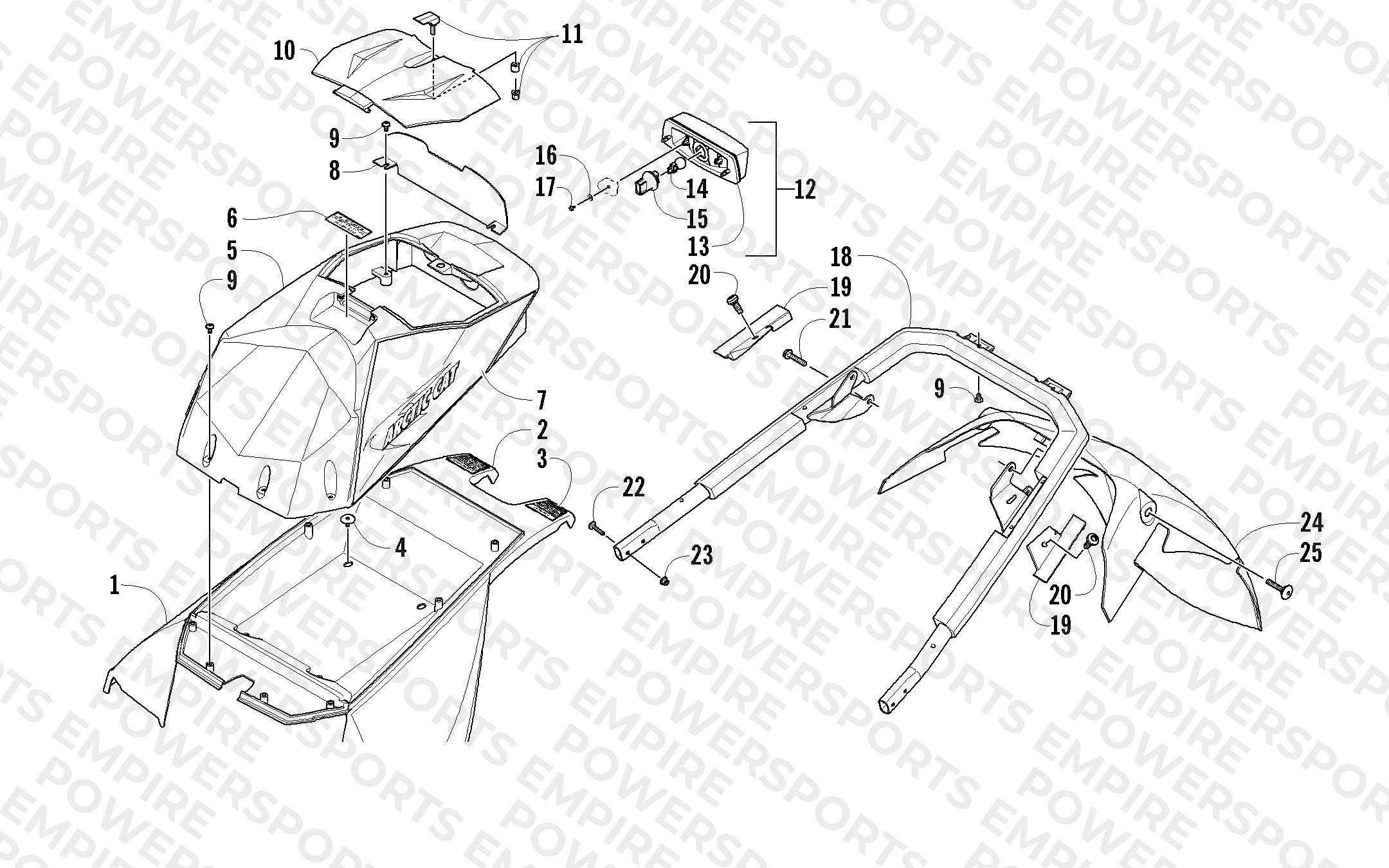 REAR BUMPER, STORAGE BOX, AND TAILLIGHT ASSEMBLY