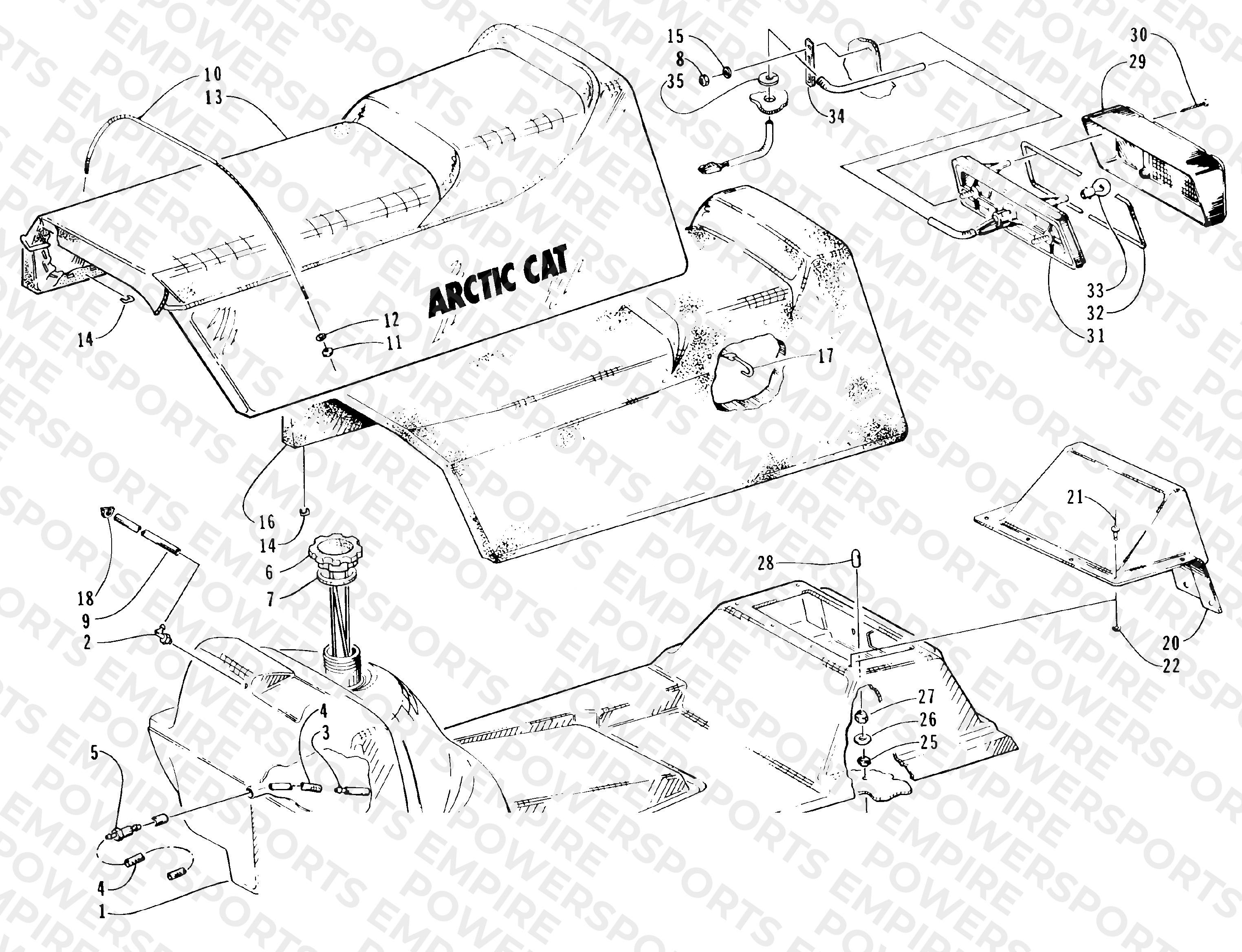 GAS TANK AND SEAT ASSEMBLIES
