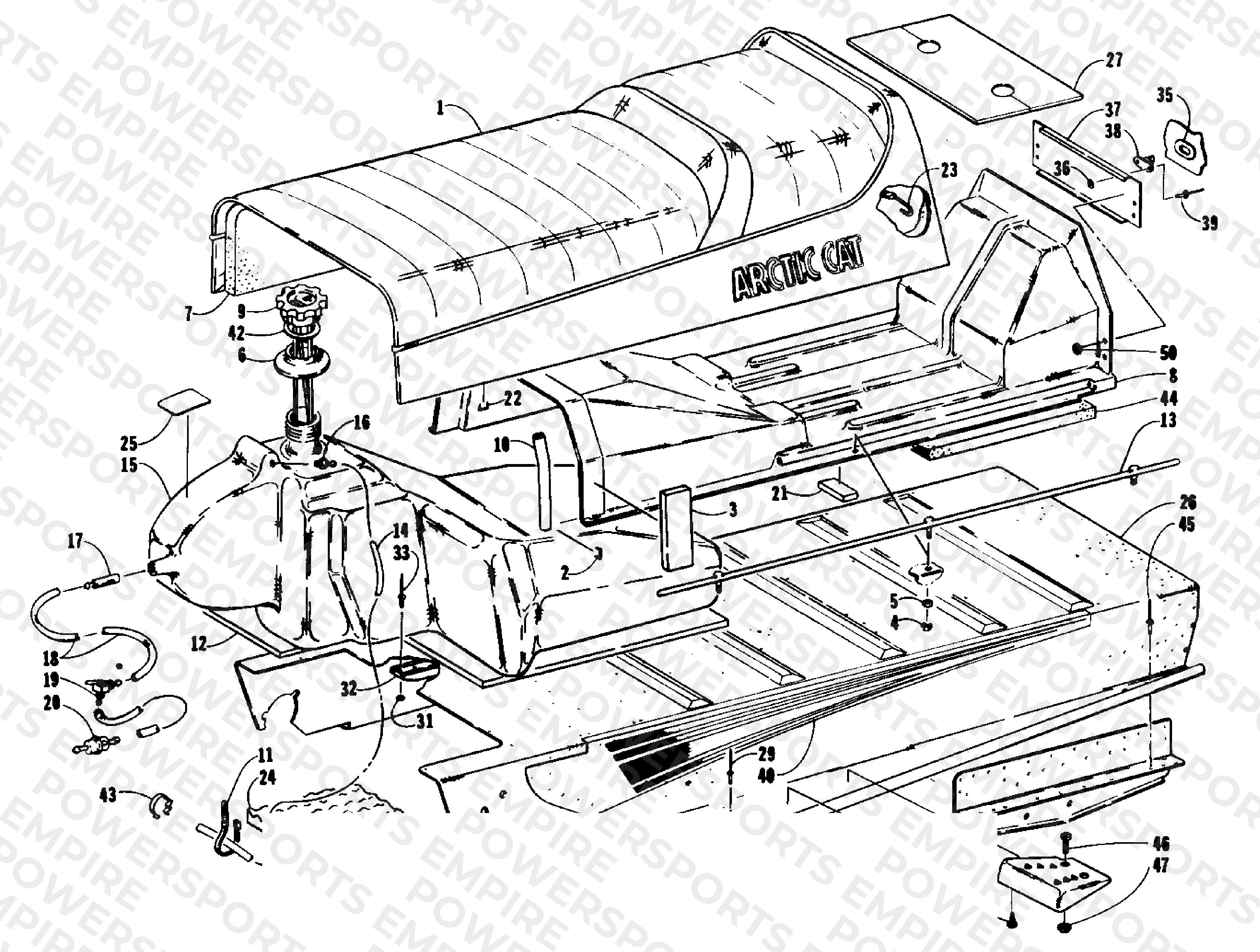 TUNNEL, GAS TANK, SEAT AND TOOLBOX