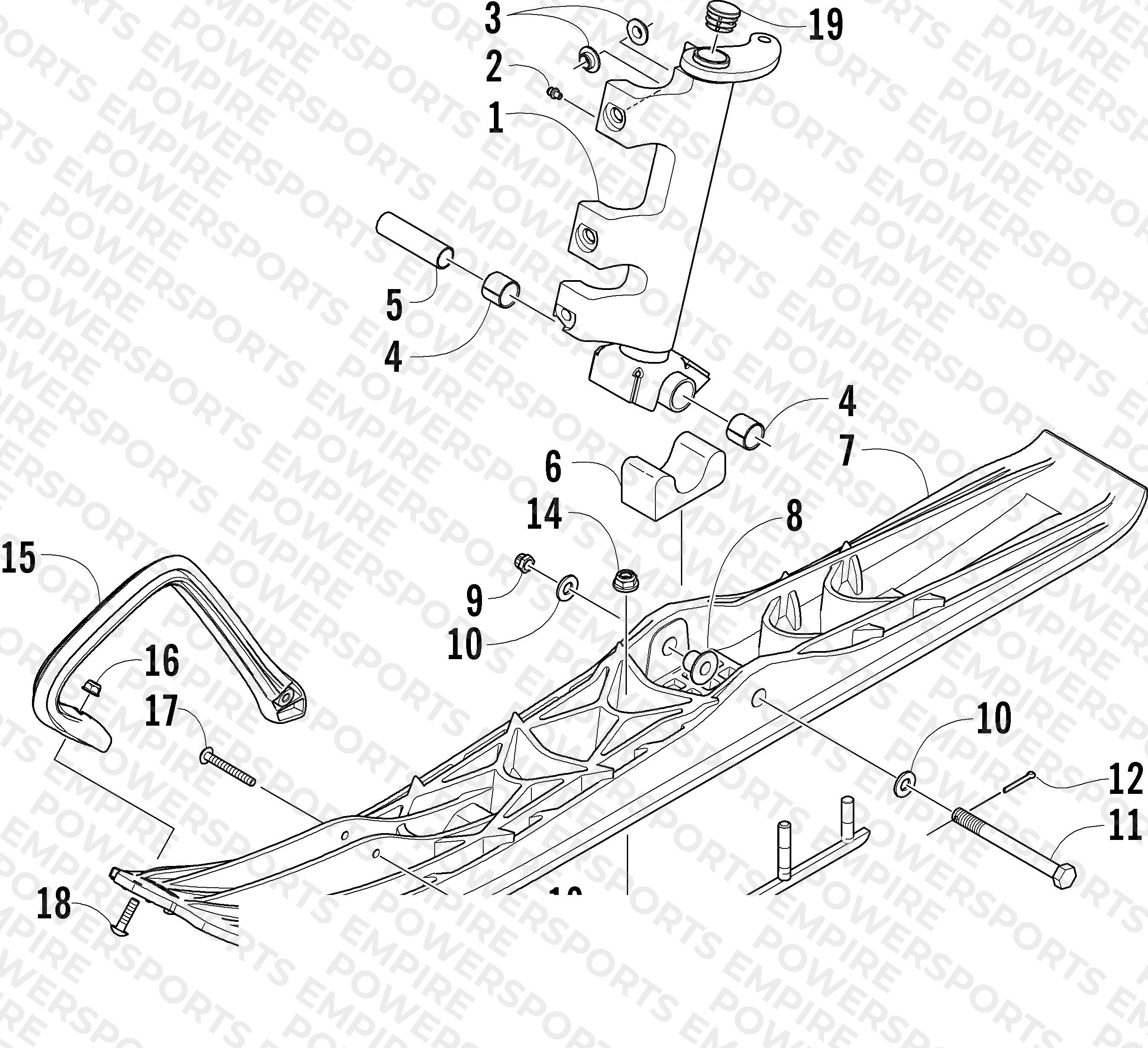 SKI AND SPINDLE ASSEMBLY
