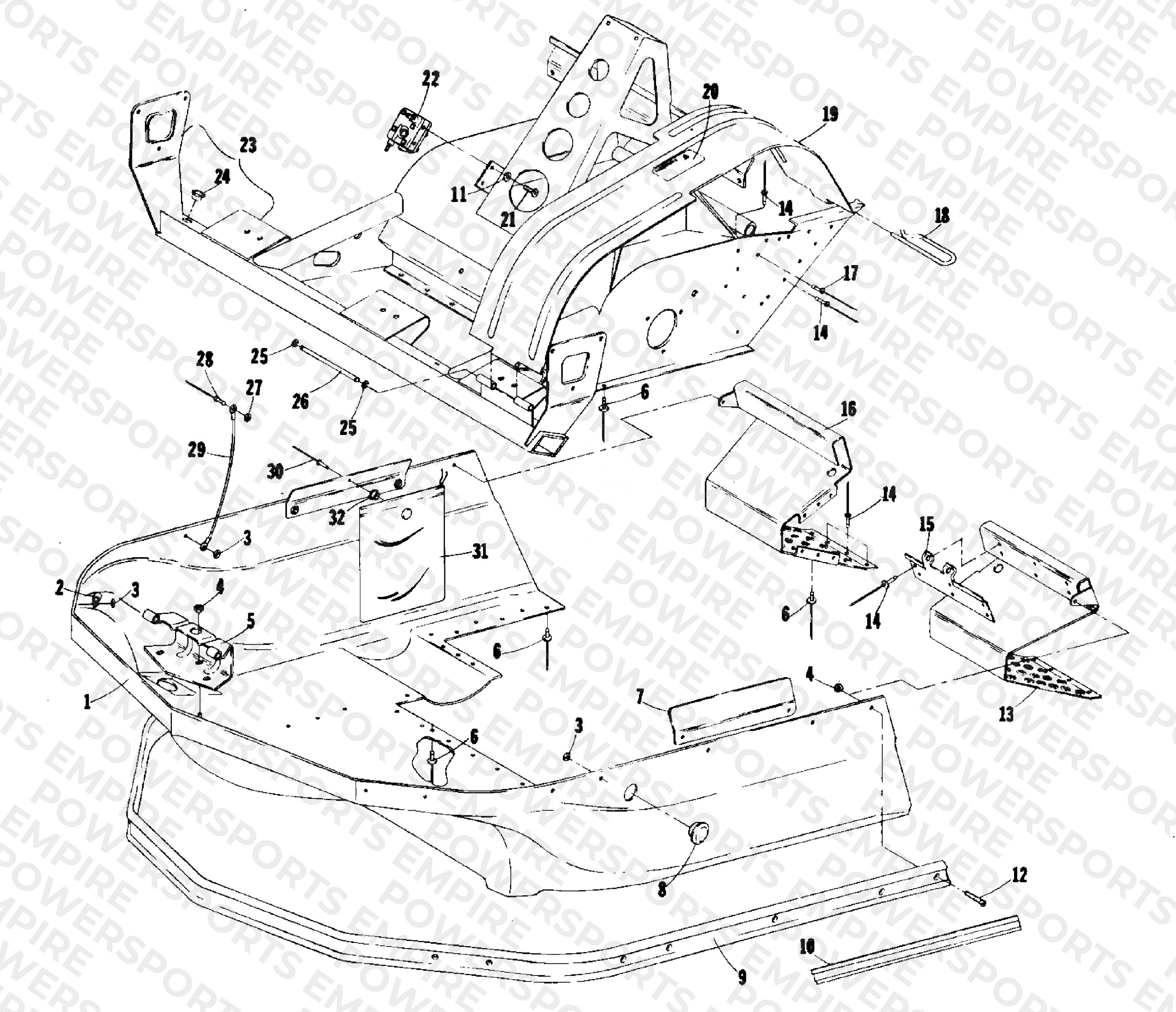 BELLY PAN AND FRONT FRAME