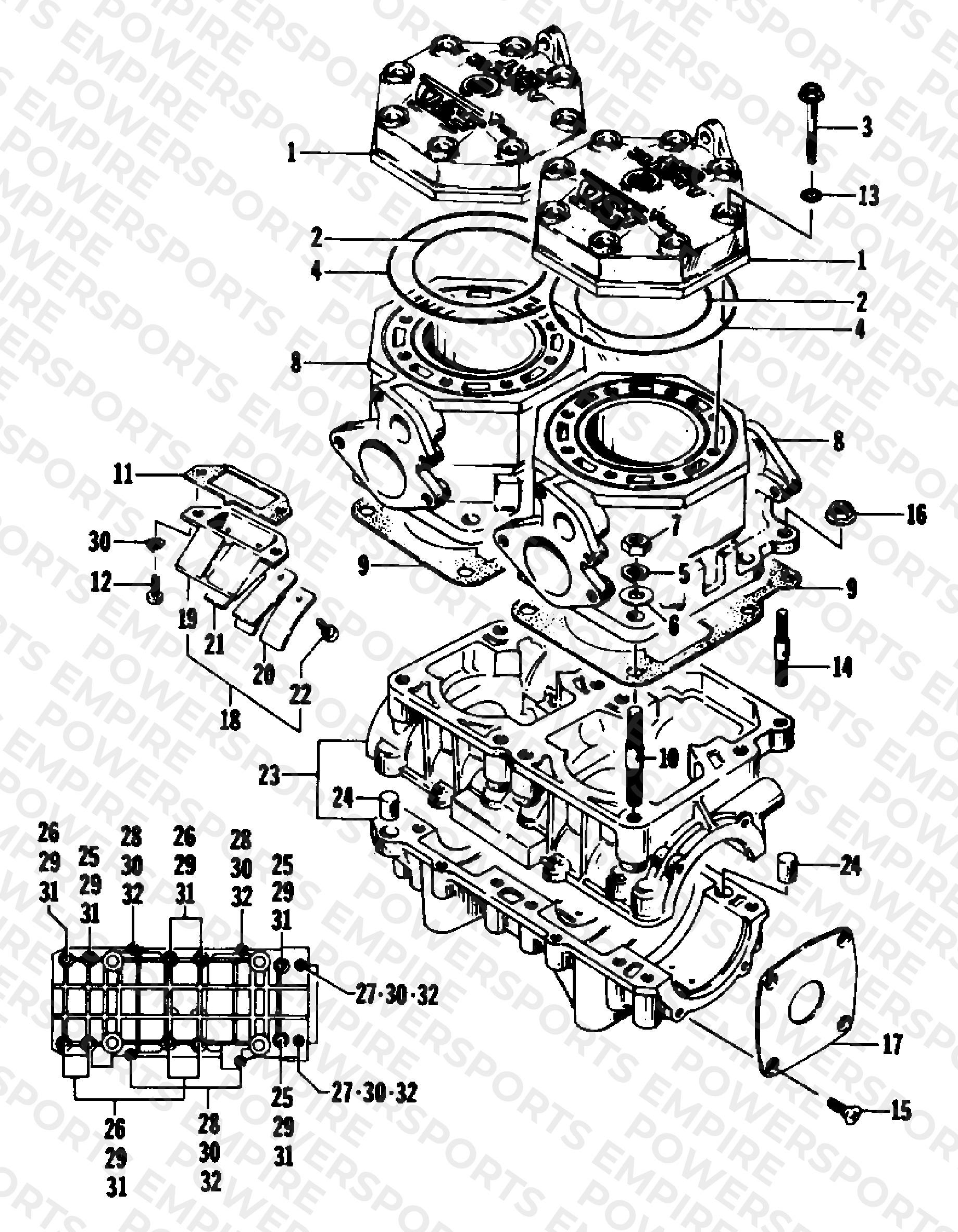 CRANKCASE AND CYLINDER