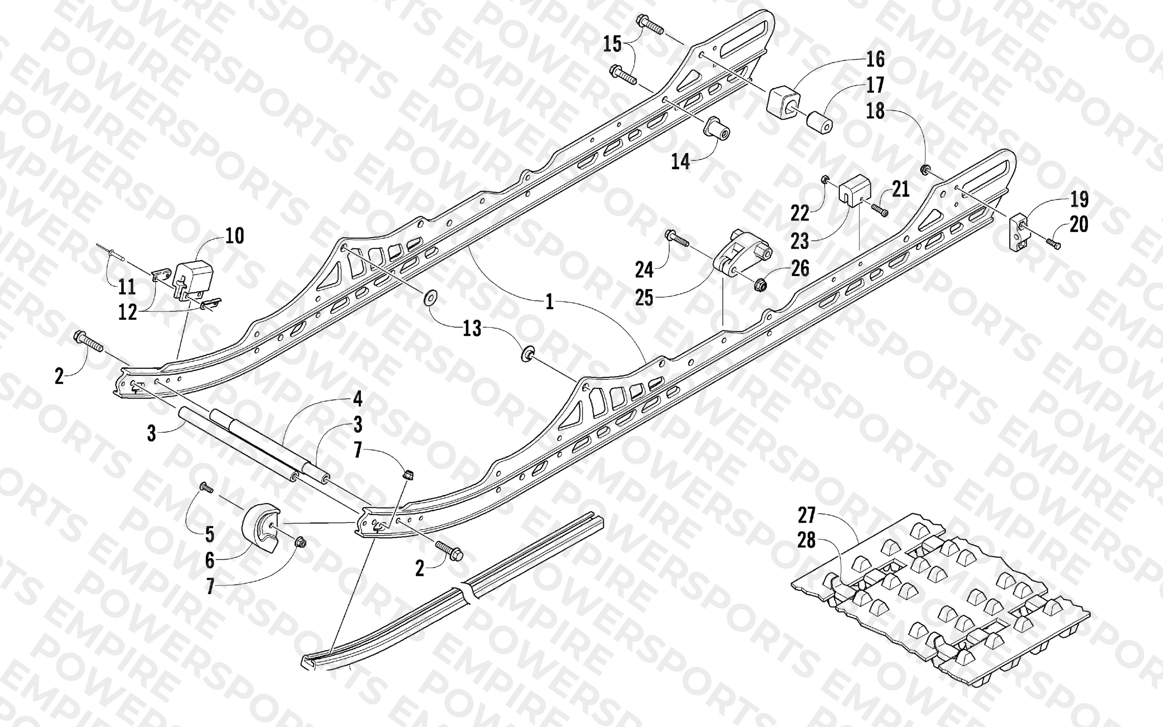 SLIDE RAIL AND TRACK ASSEMBLY