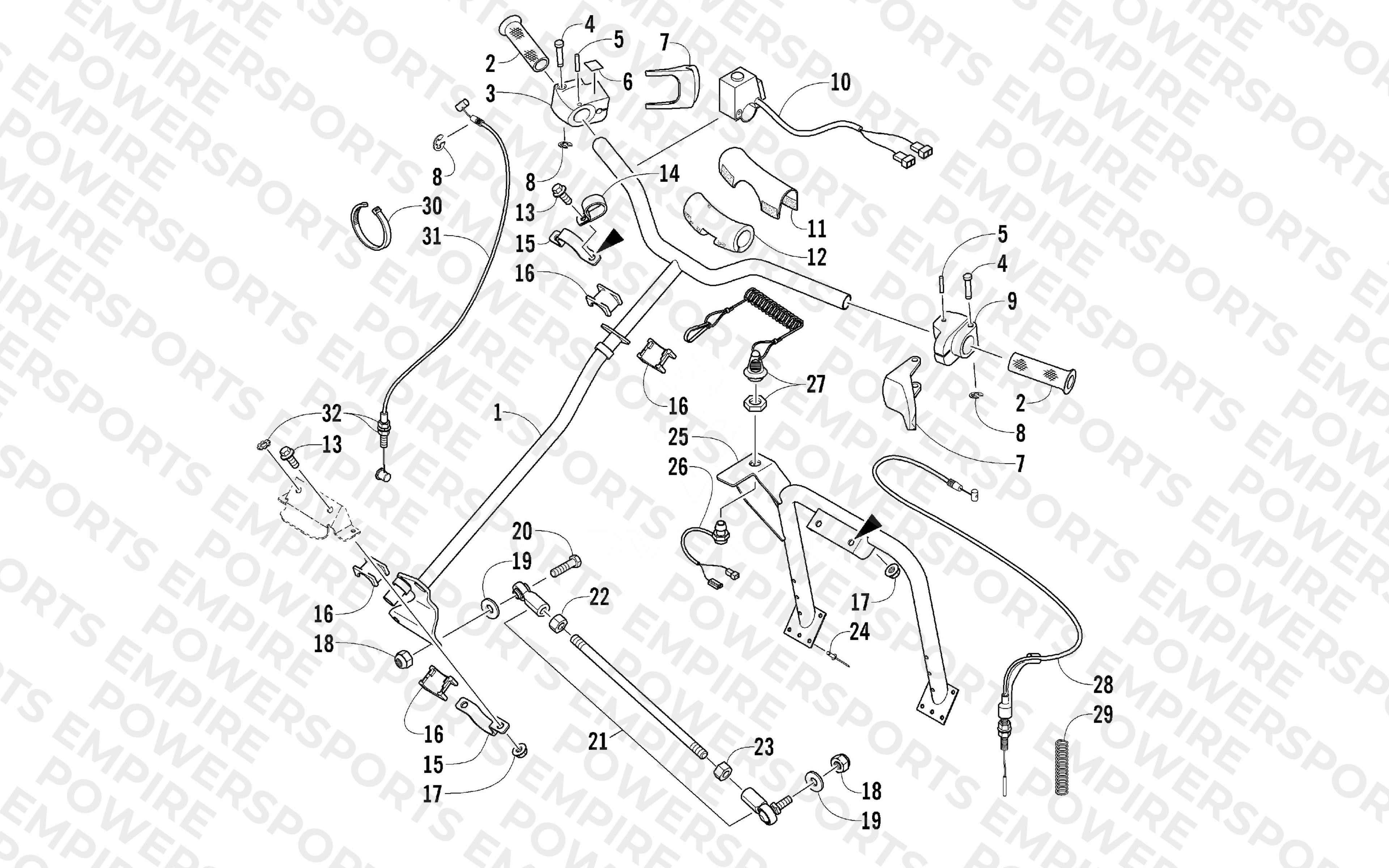 STEERING POST AND TIE ROD ASSEMBLY