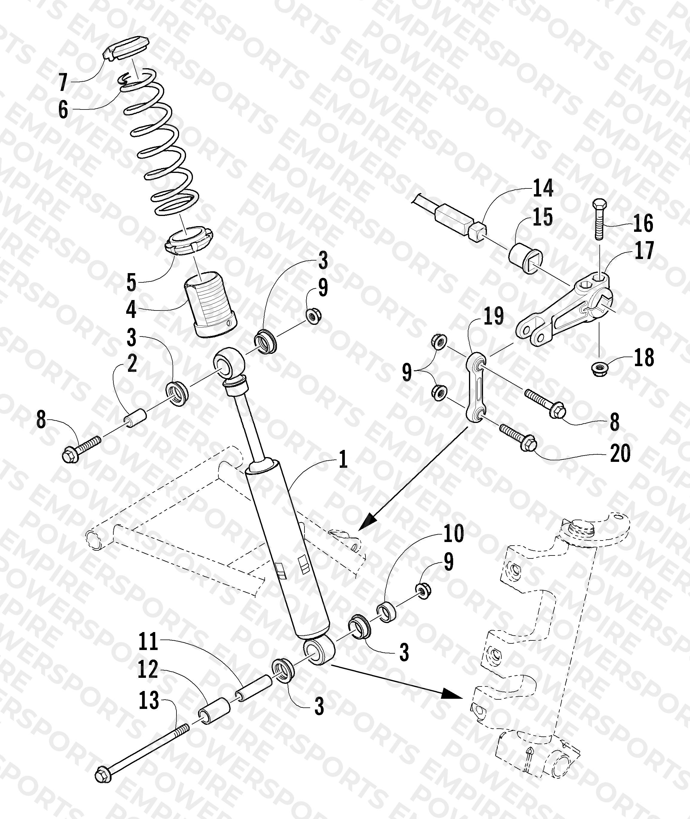 SHOCK ABSORBER AND SWAY BAR ASSEMBLY