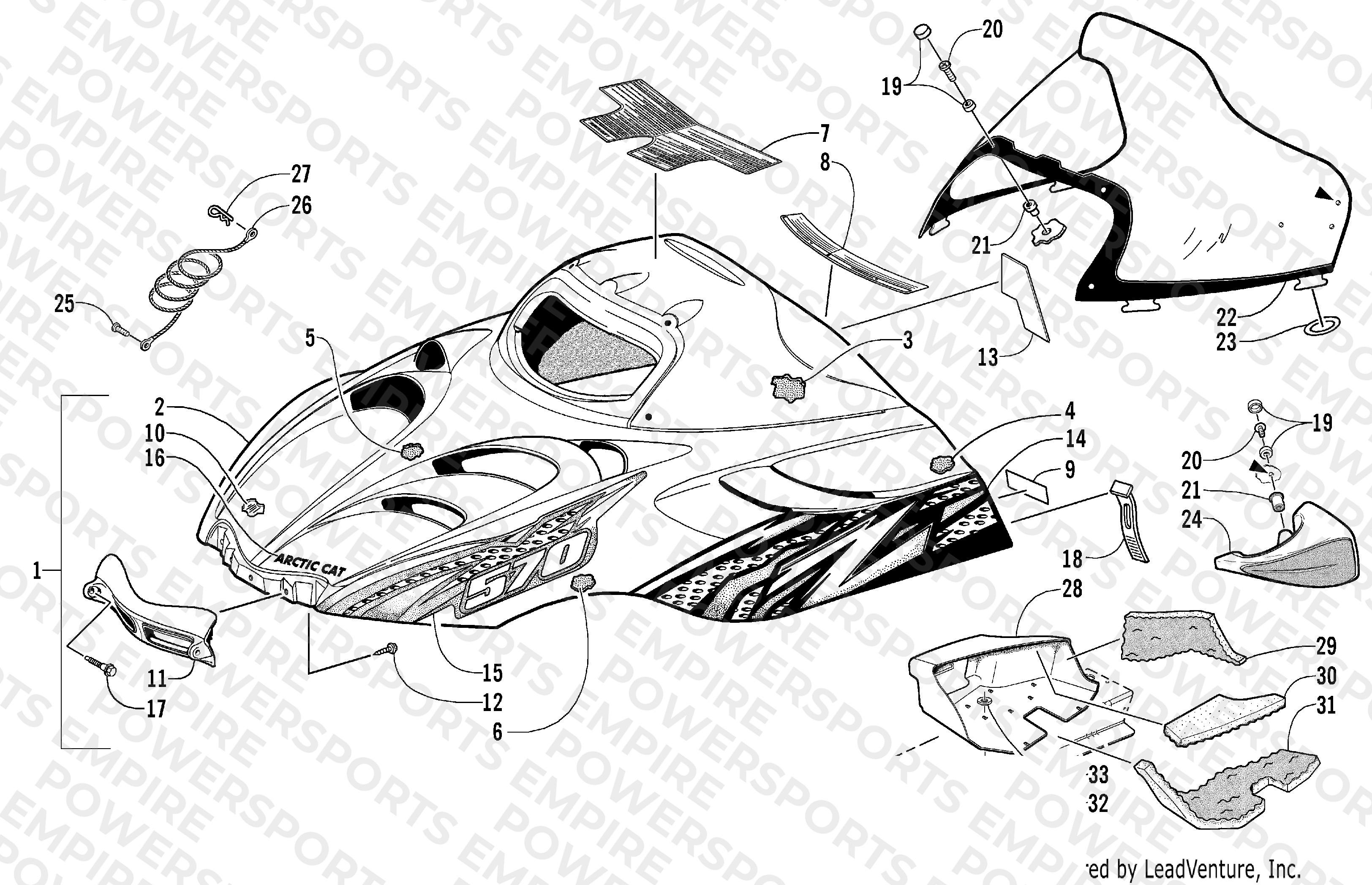HOOD AND WINDSHIELD ASSEMBLY