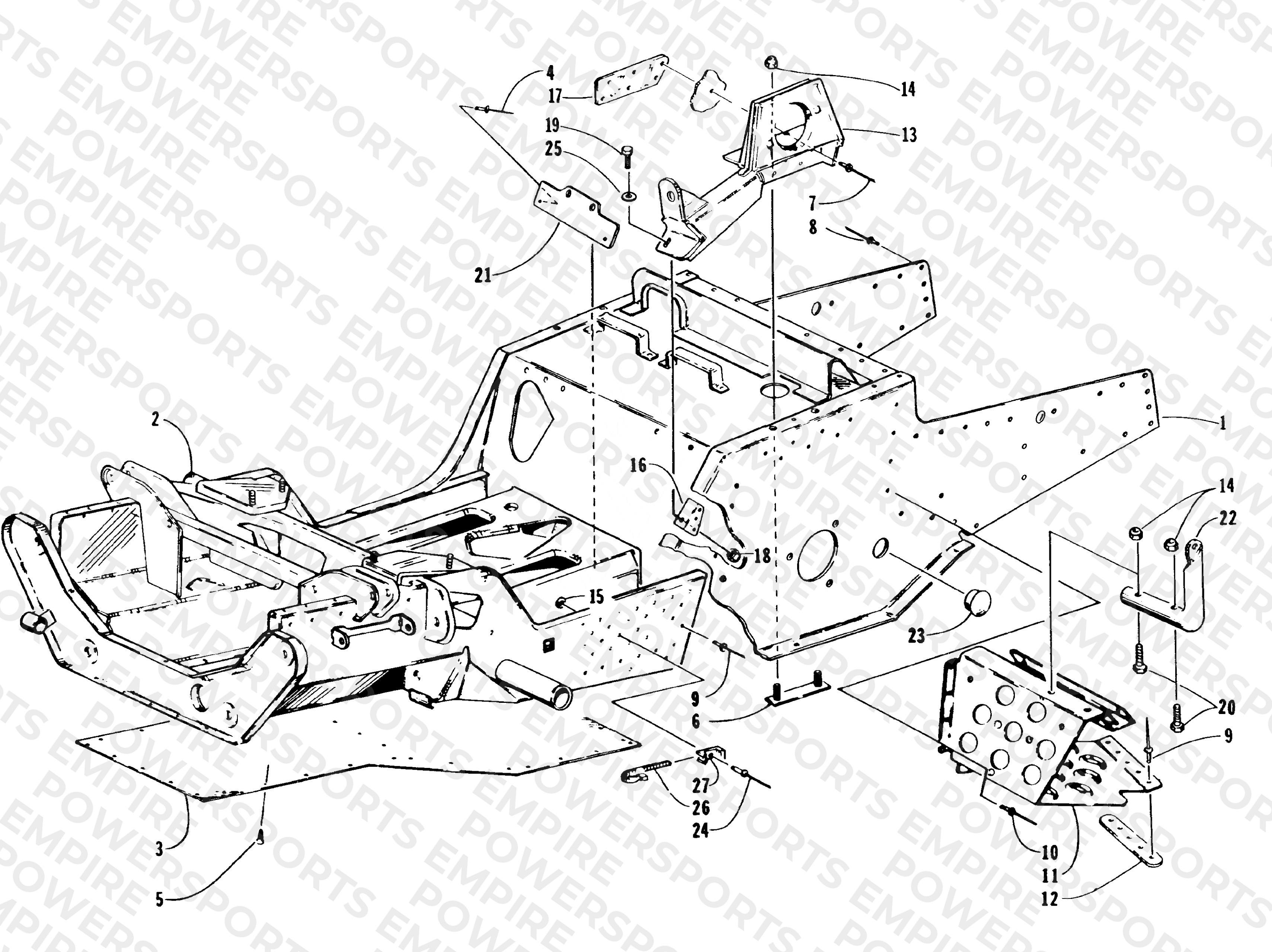 FRONT FRAME AND FOOTREST ASSEMBLY