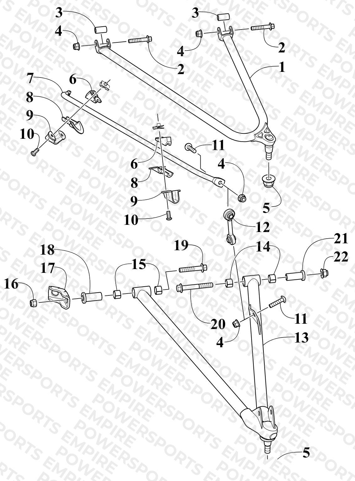 A-ARM AND SWAY BAR ASSEMBLY