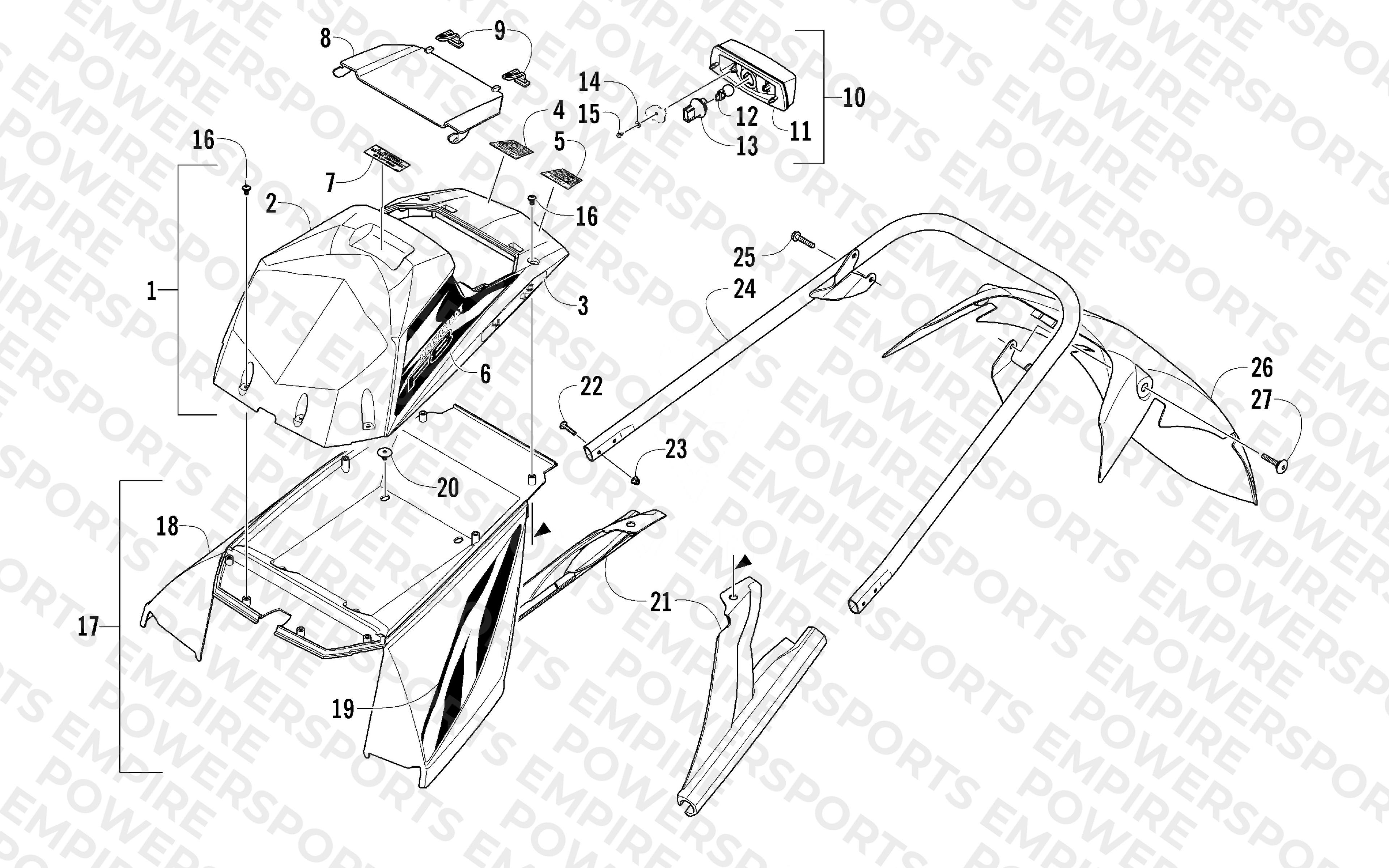 REAR BUMPER, STORAGE BOX, AND TAILLIGHT ASSEMBLY
