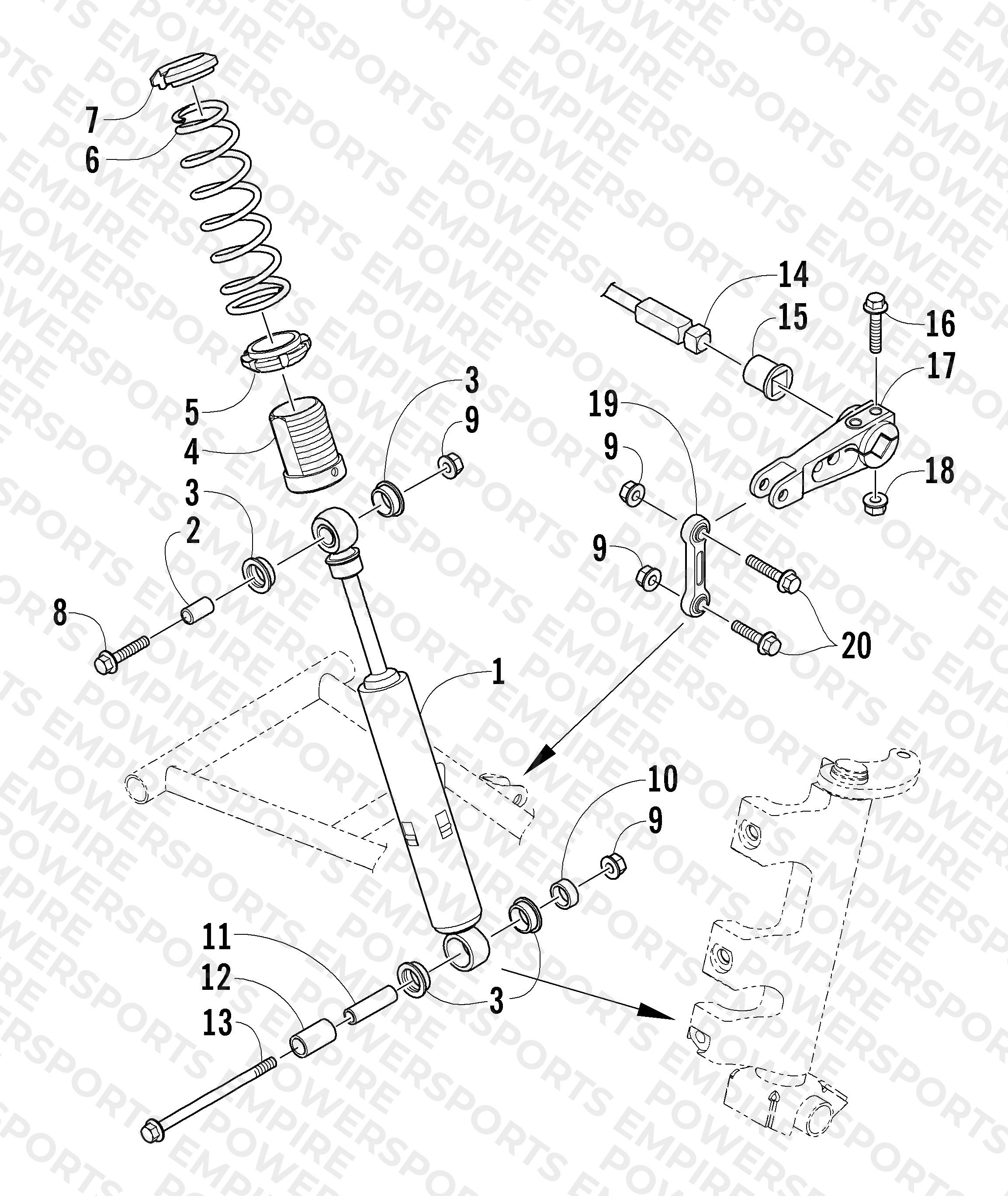 SHOCK ABSORBER AND SWAY BAR ASSEMBLY