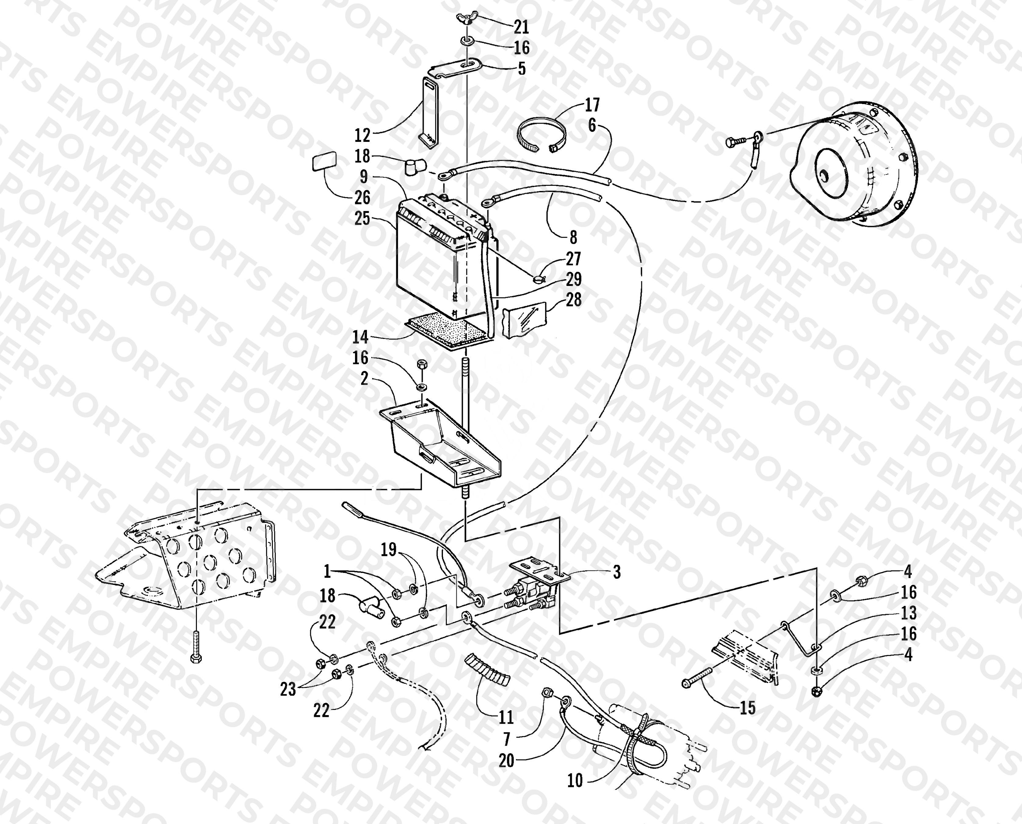 ELECTRIC START - BATTERY ASSEMBLY