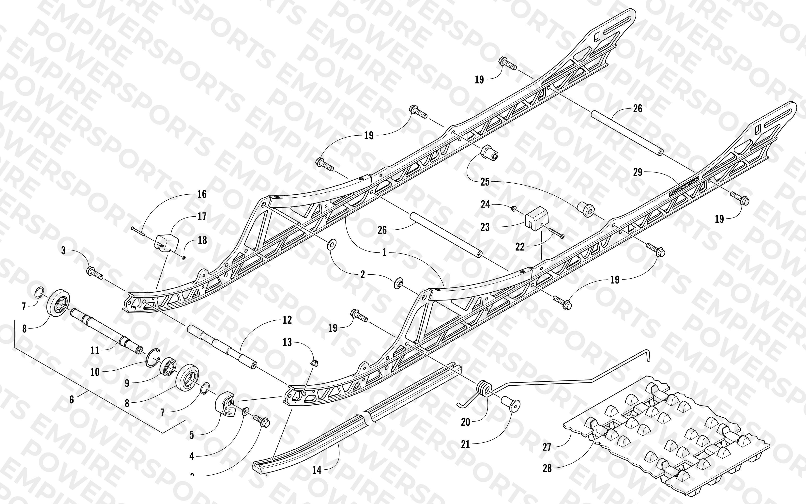 SLIDE RAIL AND TRACK ASSEMBLY