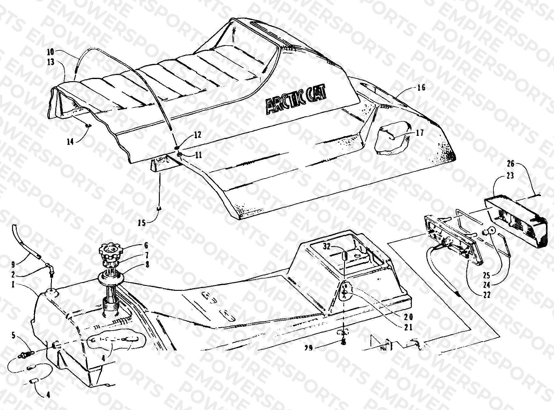 GAS TANK, SEAT, AND TAILLIGHT ASSEMBLIES