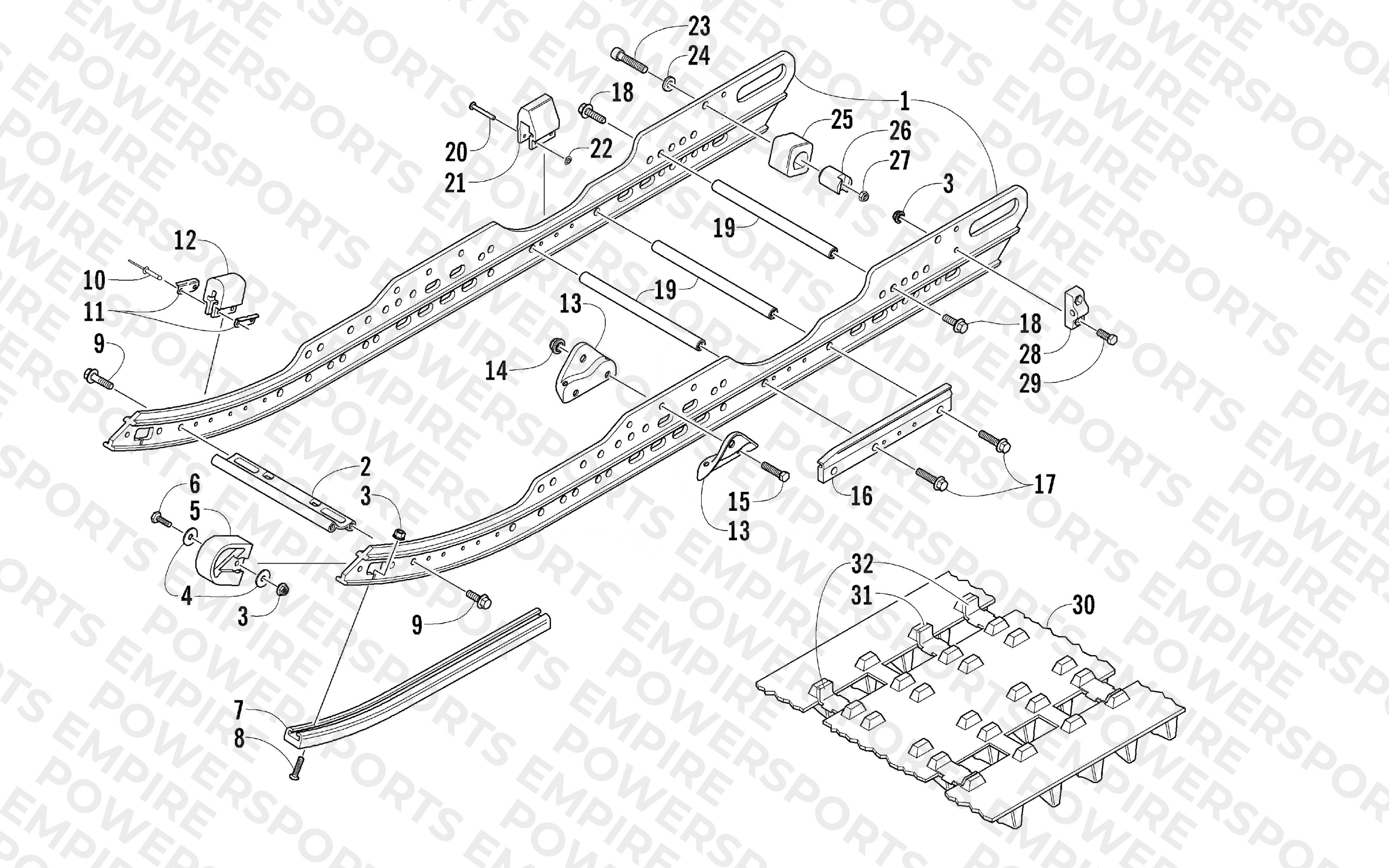 SLIDE RAIL AND TRACK ASSEMBLY