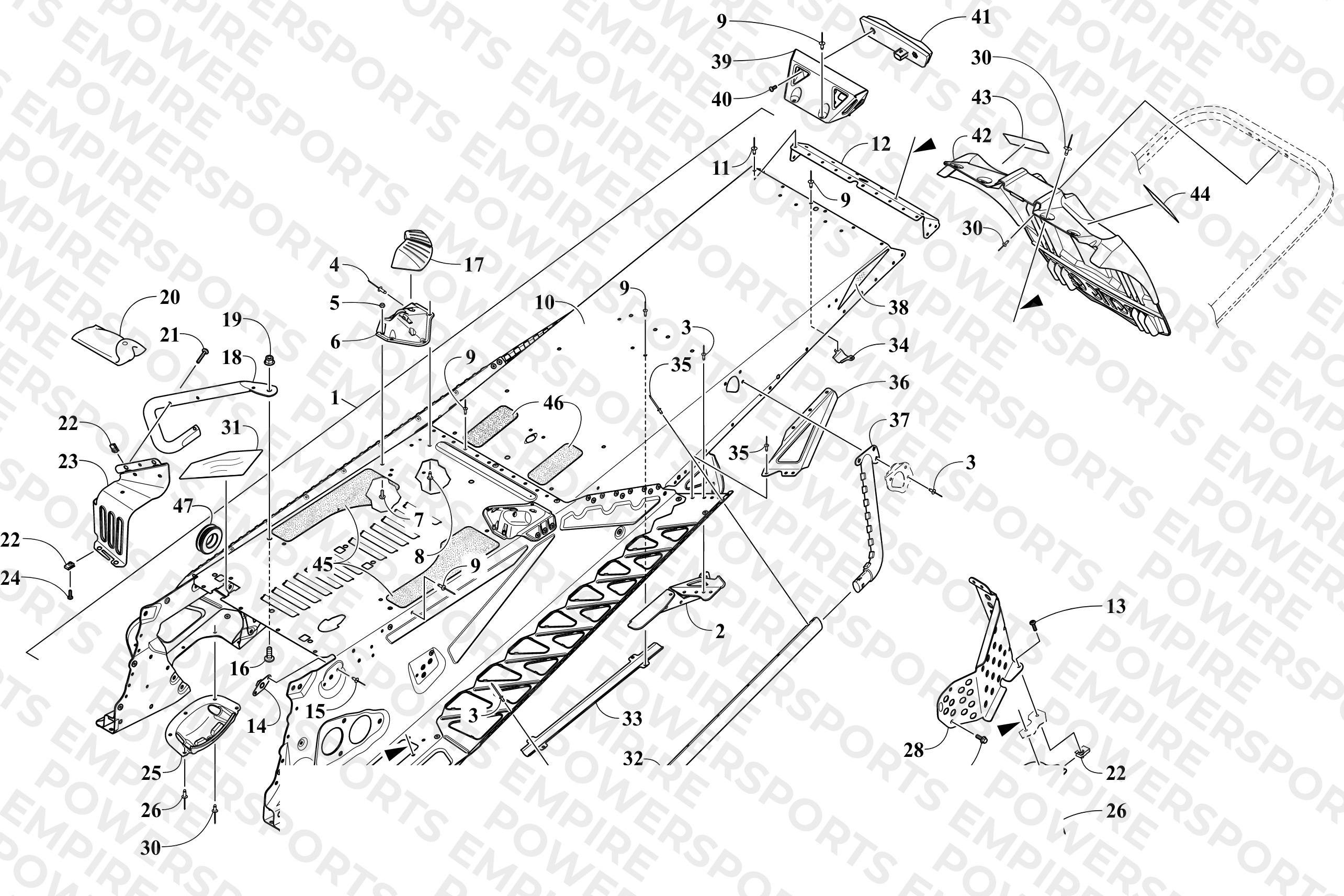 TUNNEL AND SNOWFLAP ASSEMBLY