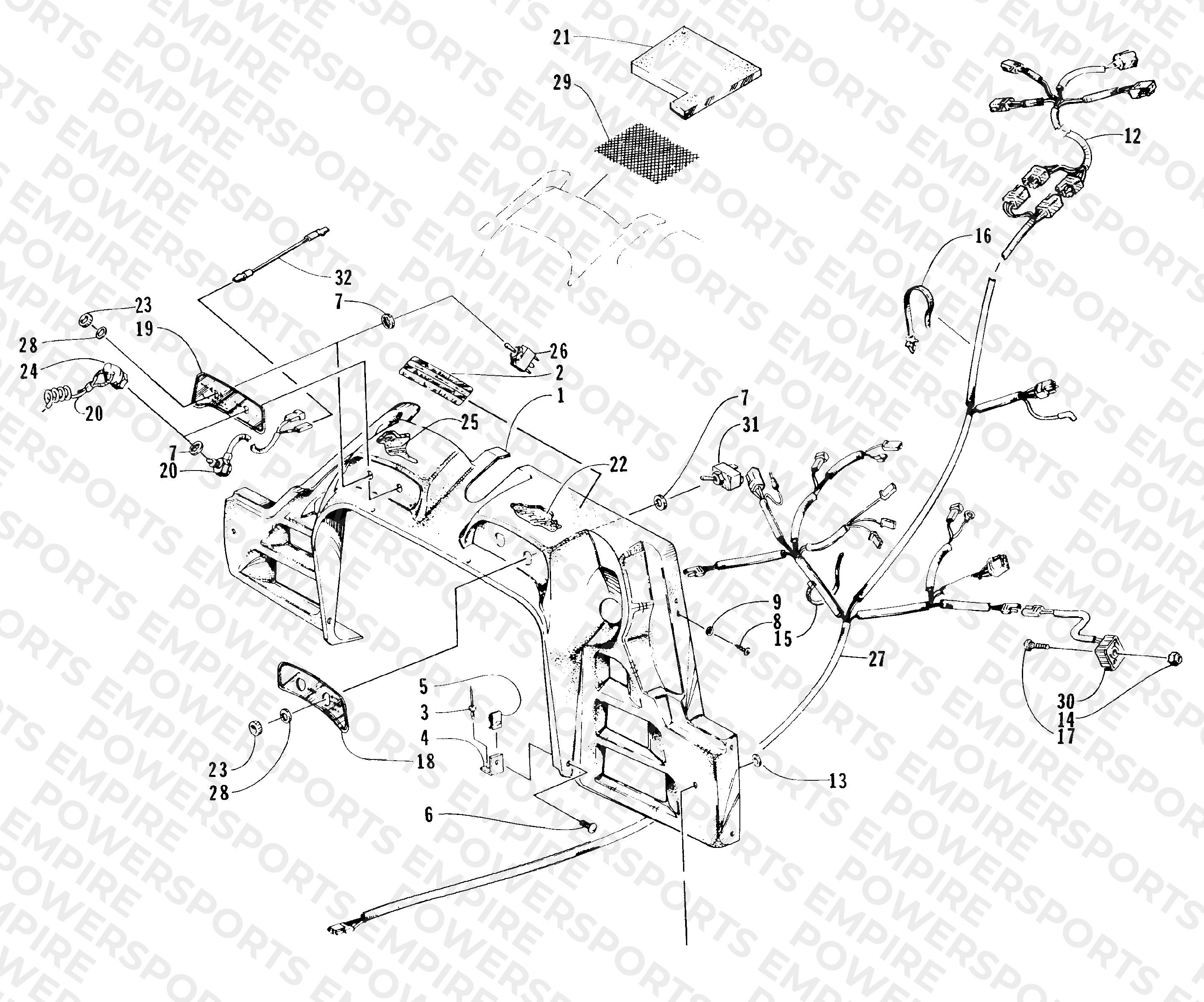 CONSOLE, SWITCHES, AND WIRING ASSEMBLIES