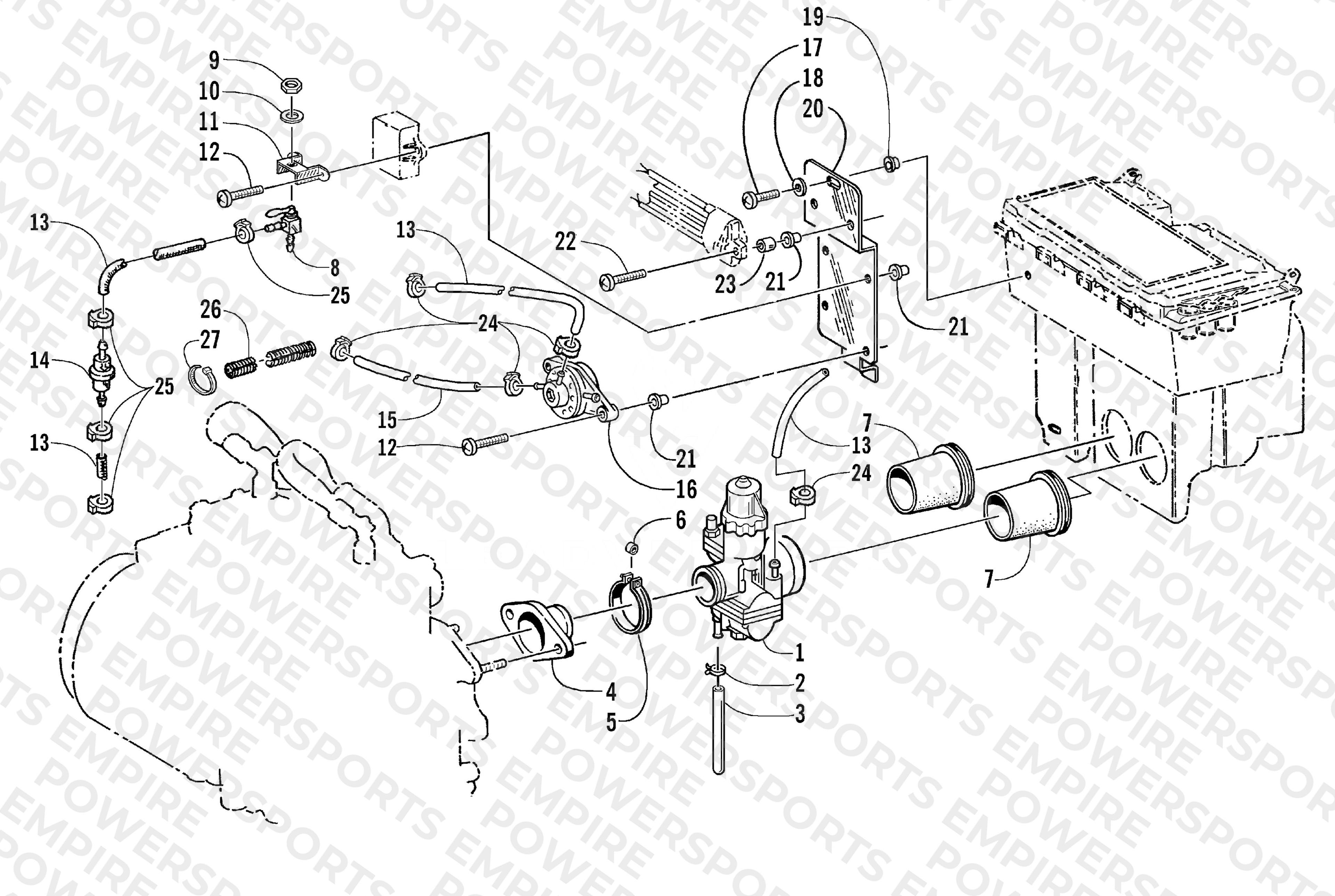 CARBURETOR AND FUEL PUMP ASSEMBLY