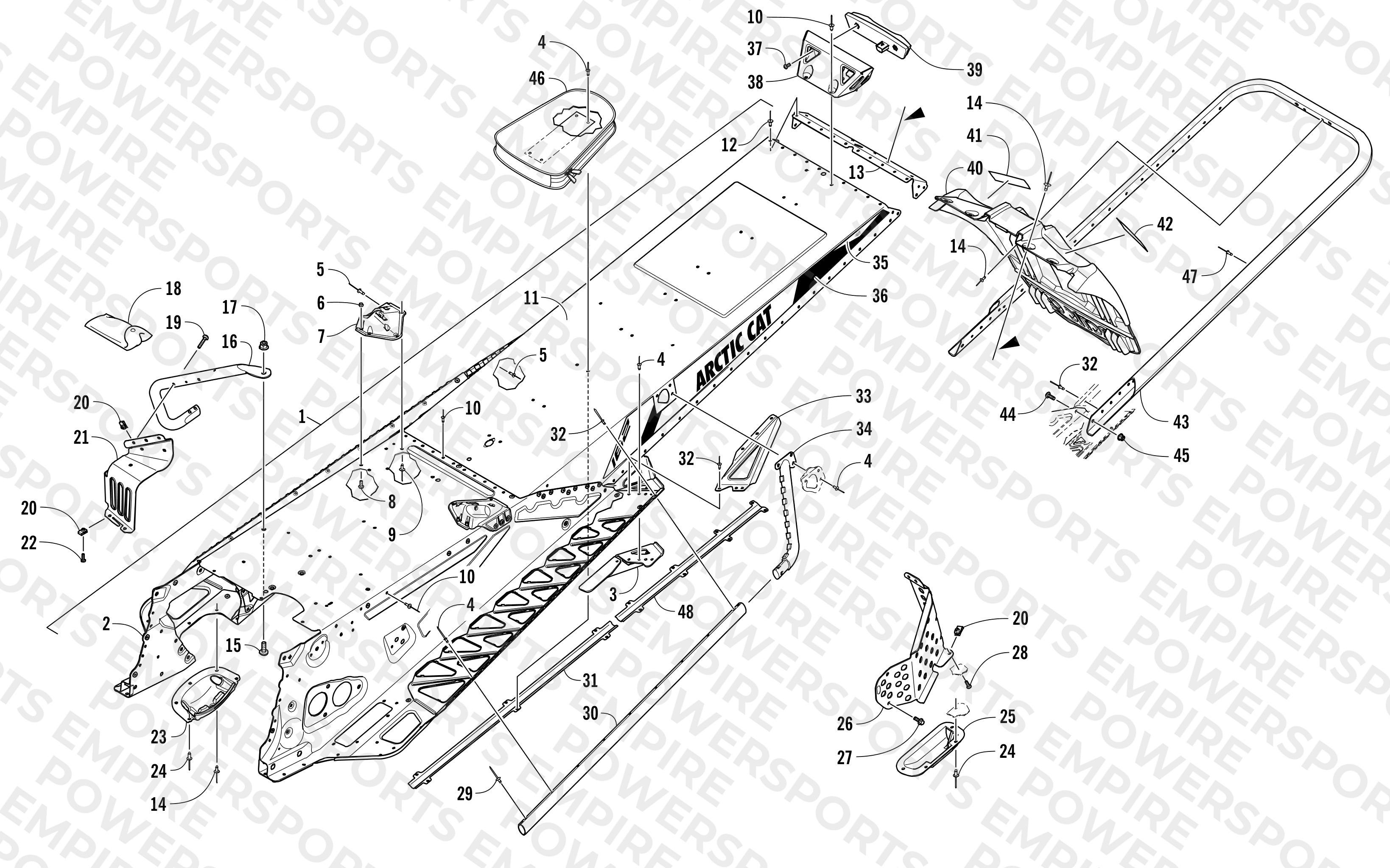 TUNNEL, REAR BUMPER, AND SNOWFLAP ASSEMBLY
