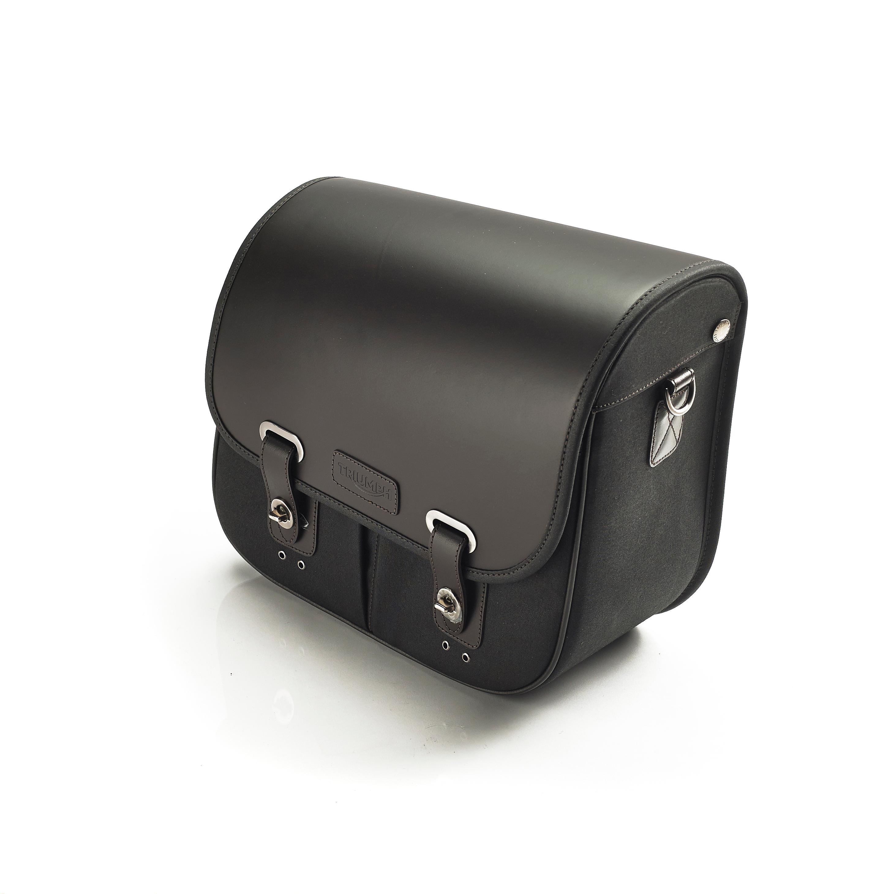Waxed Cotton Pannier RHS - Black image 1