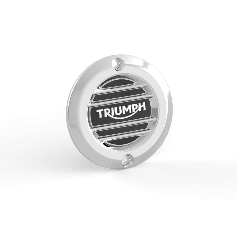 Clutch Badge, Ribbed, Chrome image 1