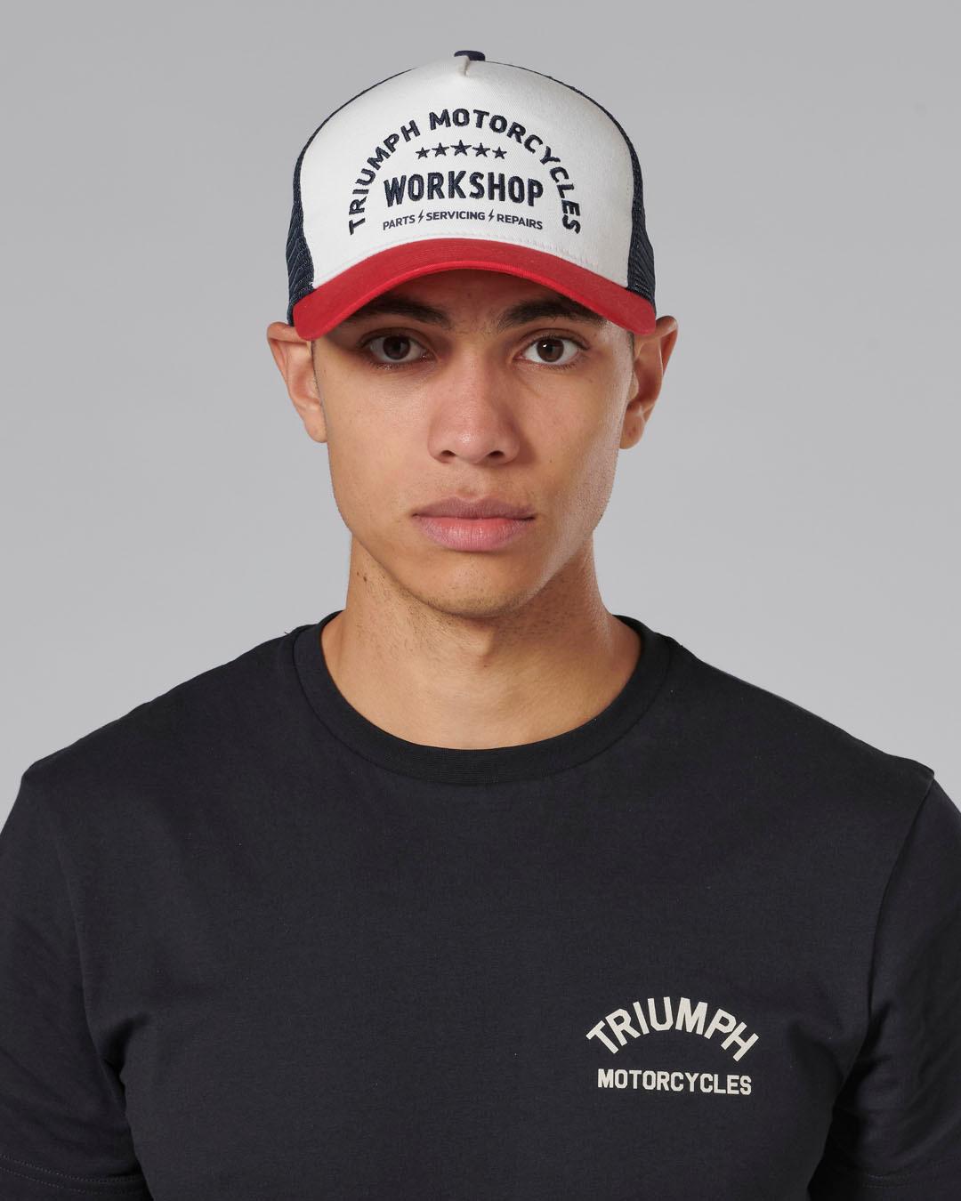 WORKSHOP TRUCKER CAP BONE / RED image 4