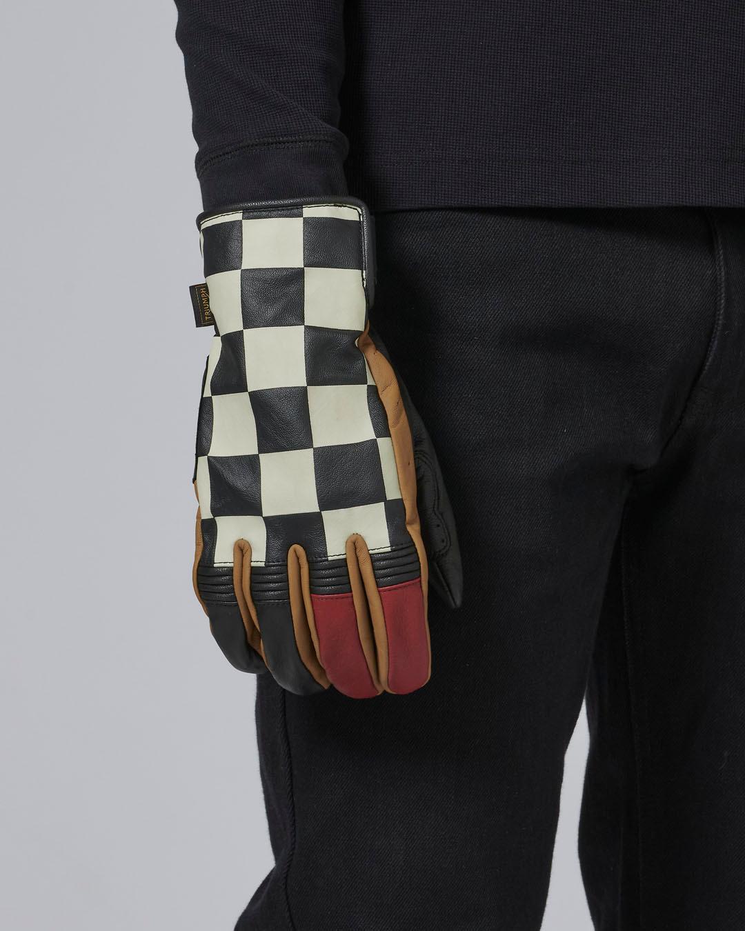 CHECKERBOARD GLOVE - BLACK / RED / BONE / GOLD L image 4