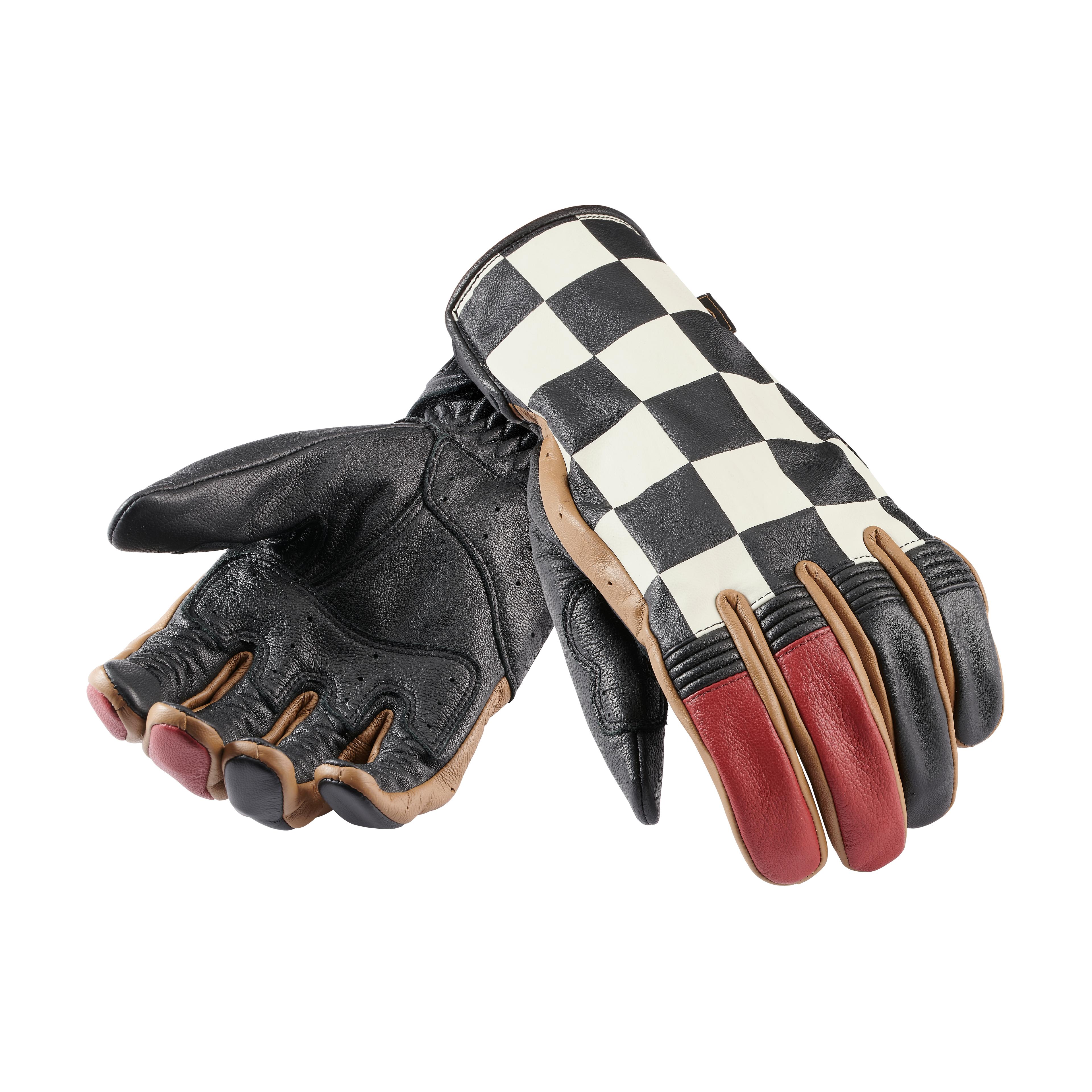 CHECKERBOARD GLOVE - BLACK / RED / BONE / GOLD L image 1
