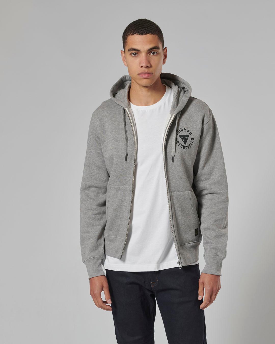 DIGBY FULL ZIP HOODY GREY MARL L image 3