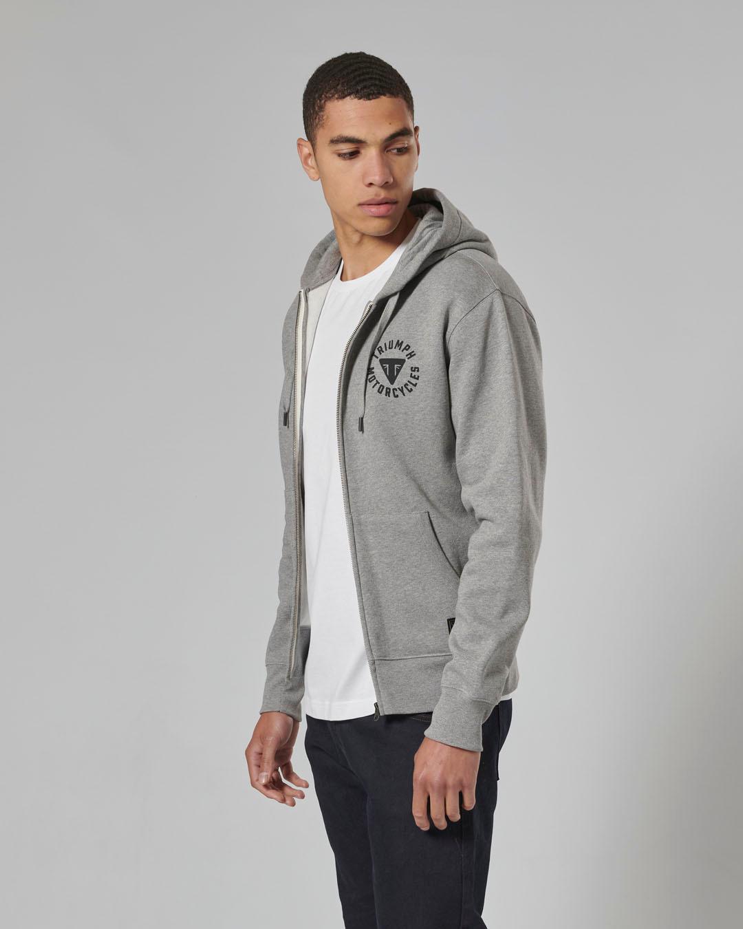 DIGBY FULL ZIP HOODY GREY MARL XL image 5