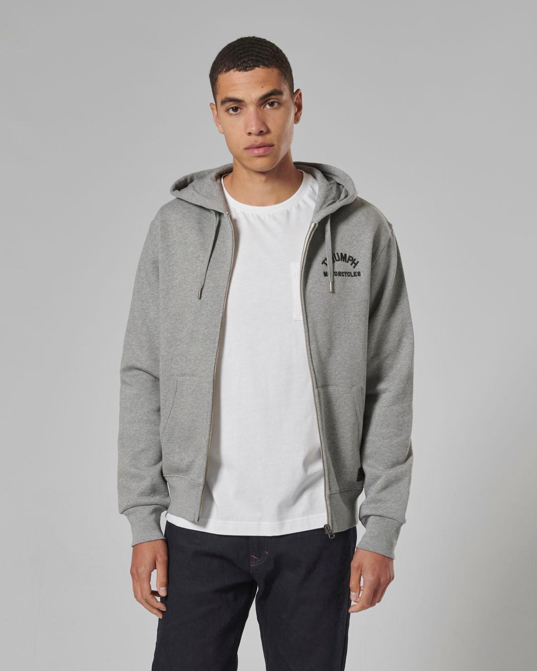 DOLAN FULL ZIP HOODIE GREY MARL XS image 6