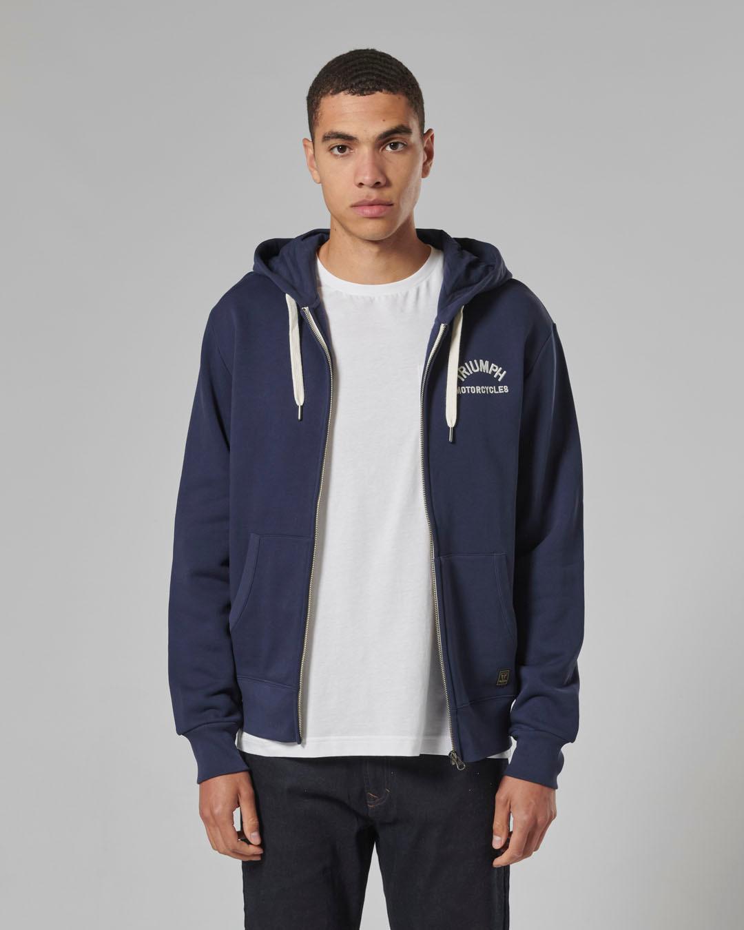 DOLAN FULL ZIP-SWEAT NAVY / BONE M image 2