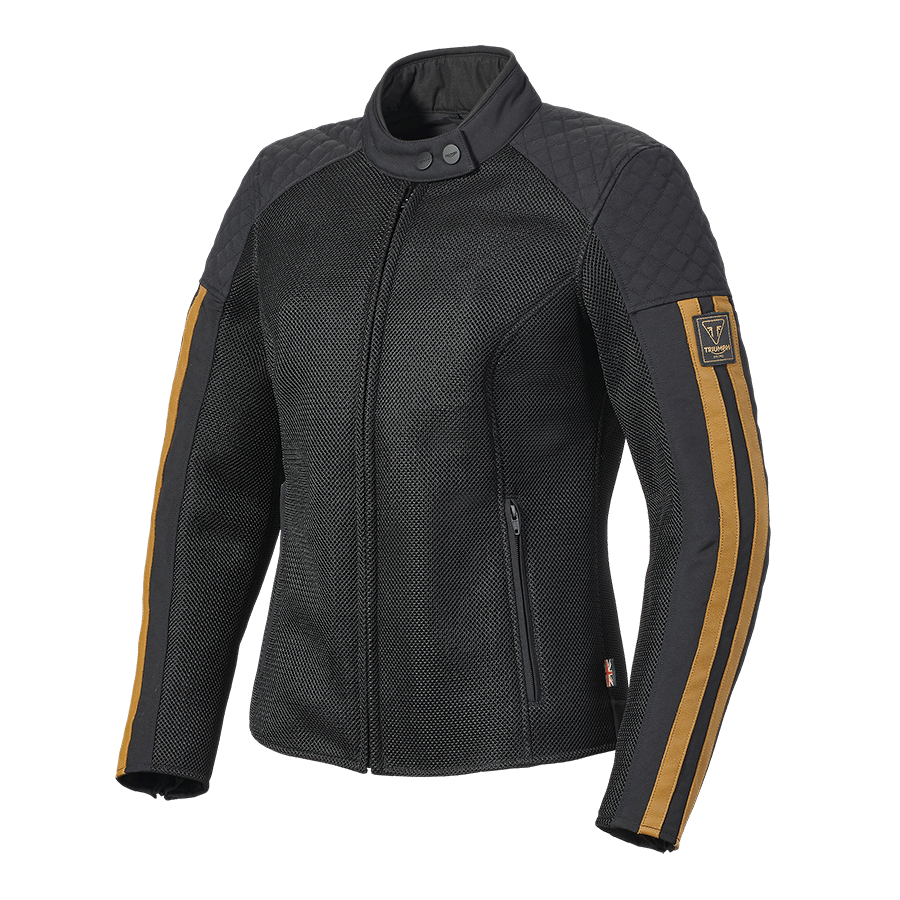 LADIES BRADDAN RETRO MESH JACKET BLACK / GOLD XXS image 15