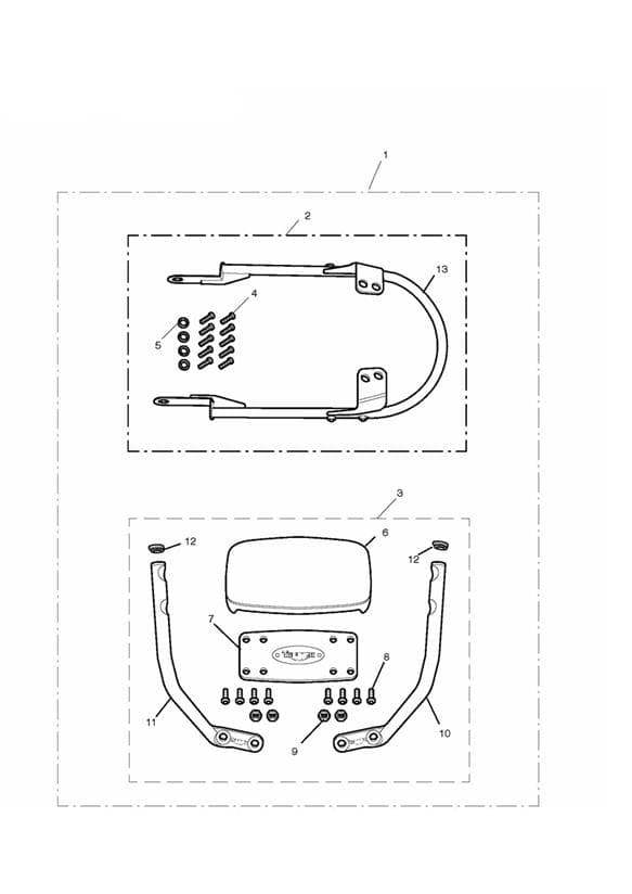 Passenger Backrest Low Kit