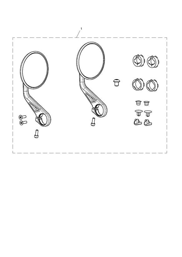Mirrors, Pair, Bar End, Kit, Blk